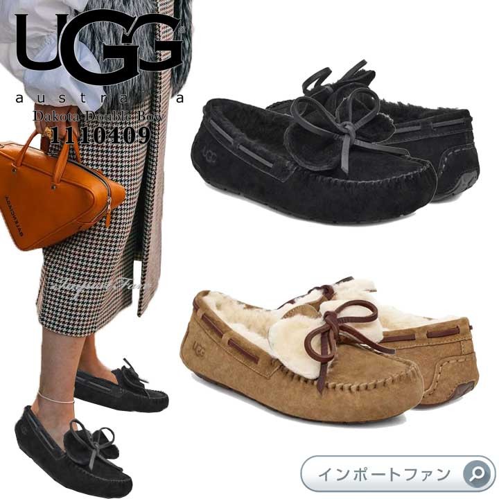 アグ ダコタ ダブル リボン ボウ シープスキン モカシンスリッポン 1110409 1118913 UGG Dakota Double Bow