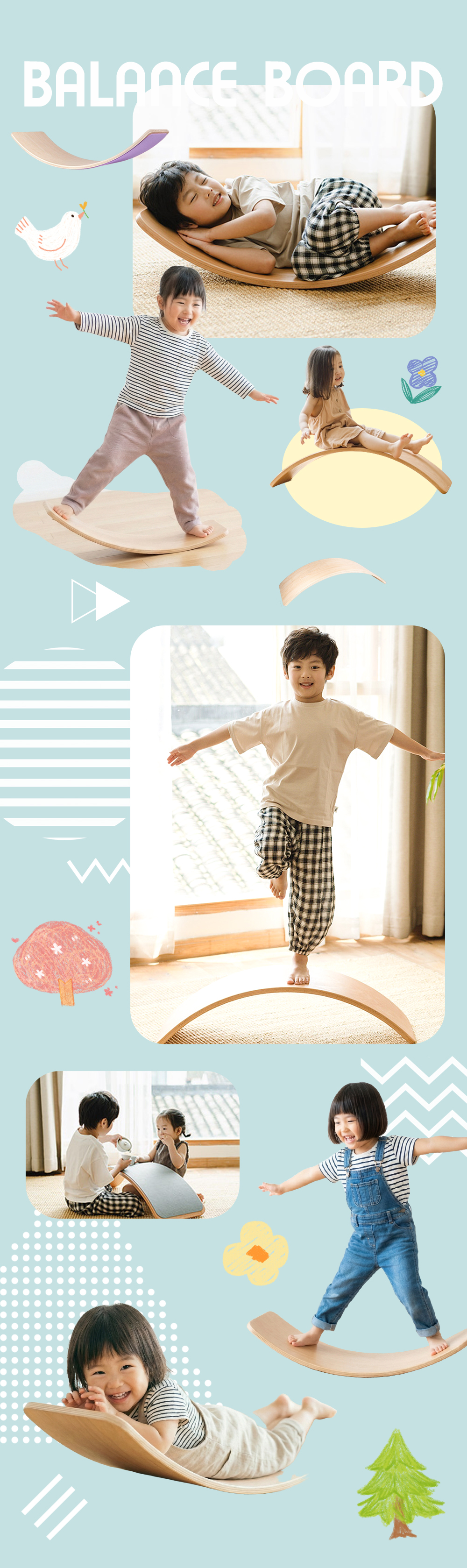 JINKEI正規品】 バランスボード 8色 フェルト付き 子供 室内遊び 木製