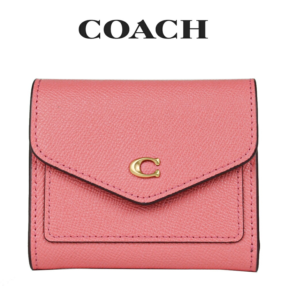 コーチ COACH アウトレット レディース 財布 ミニ財布 三つ折り財布 C2328 B4RRJ(ブラス×タフィー) ピンク