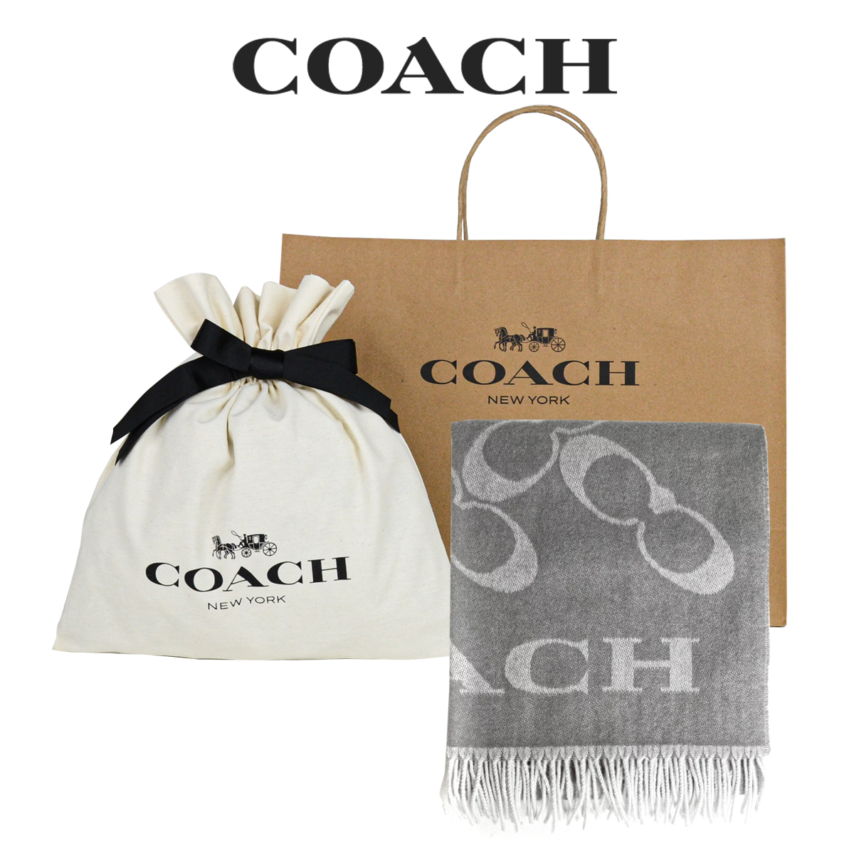 コーチ巾着＆紙袋付き・ラッピング済み】 ギフトセット コーチ COACH