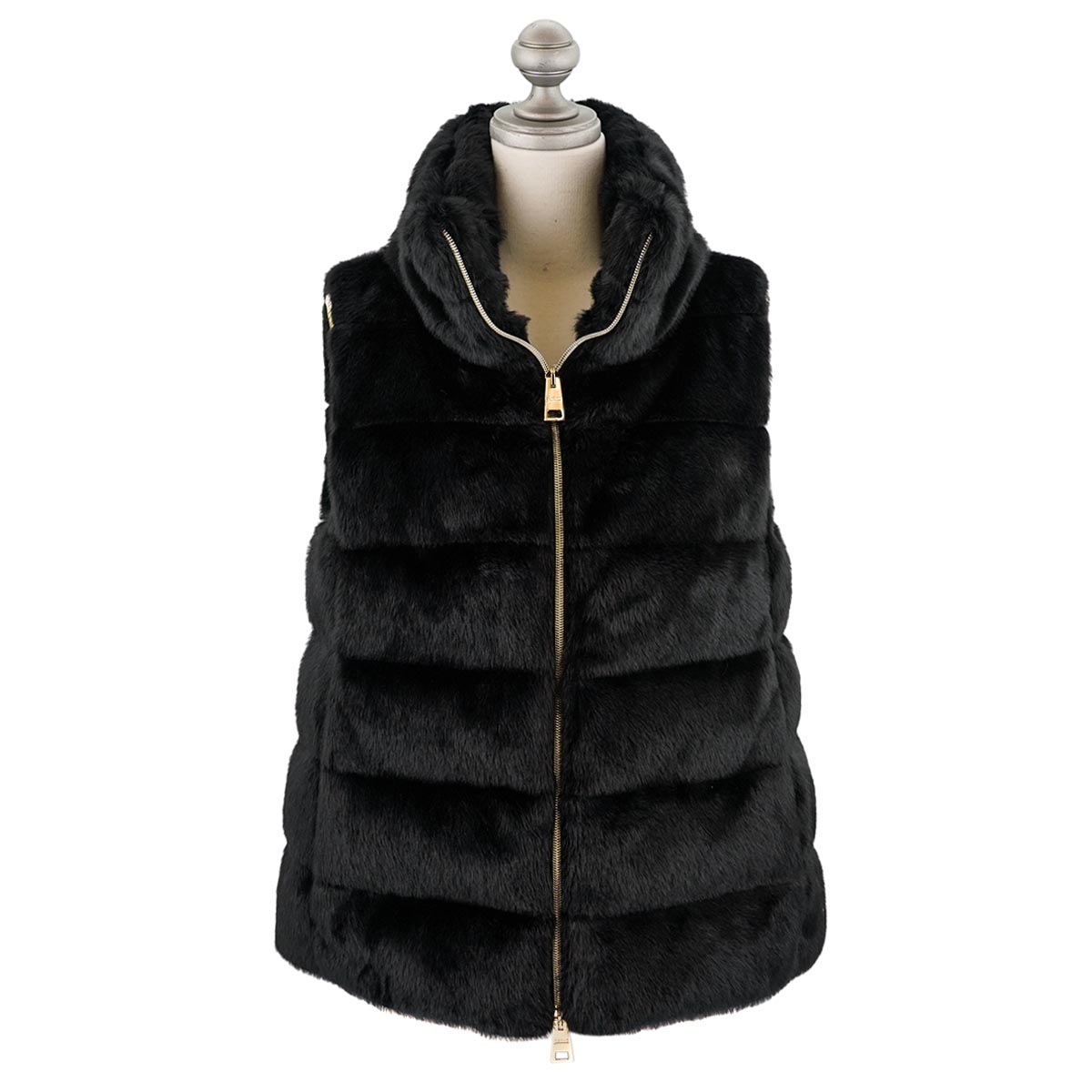 HERNO ヘルノ 2023年-2024年秋冬新作 ダウンベスト PI001514D 12354 LADY FAUX FUR レディース  フェイクファー 9300 NERO ブラック