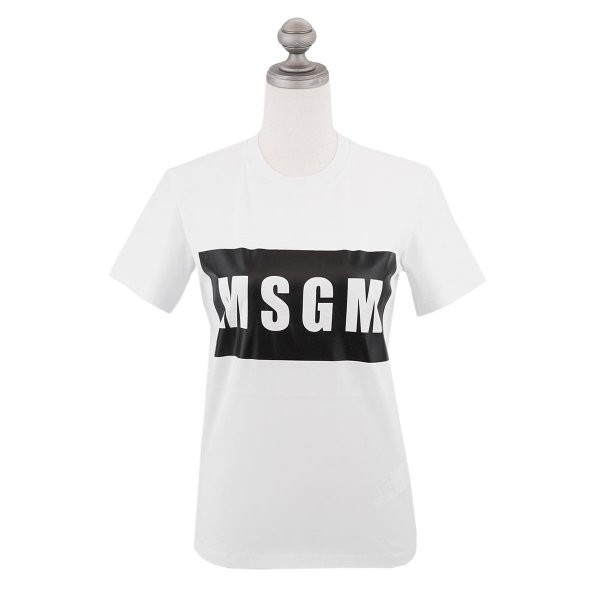 MSGM エムエスジーエム MSGM ロゴプリント Tシャツ MDM95 2641 195296 T-SHIRT レディース クルーネック ロゴ  WHITE ホワイト XS-M