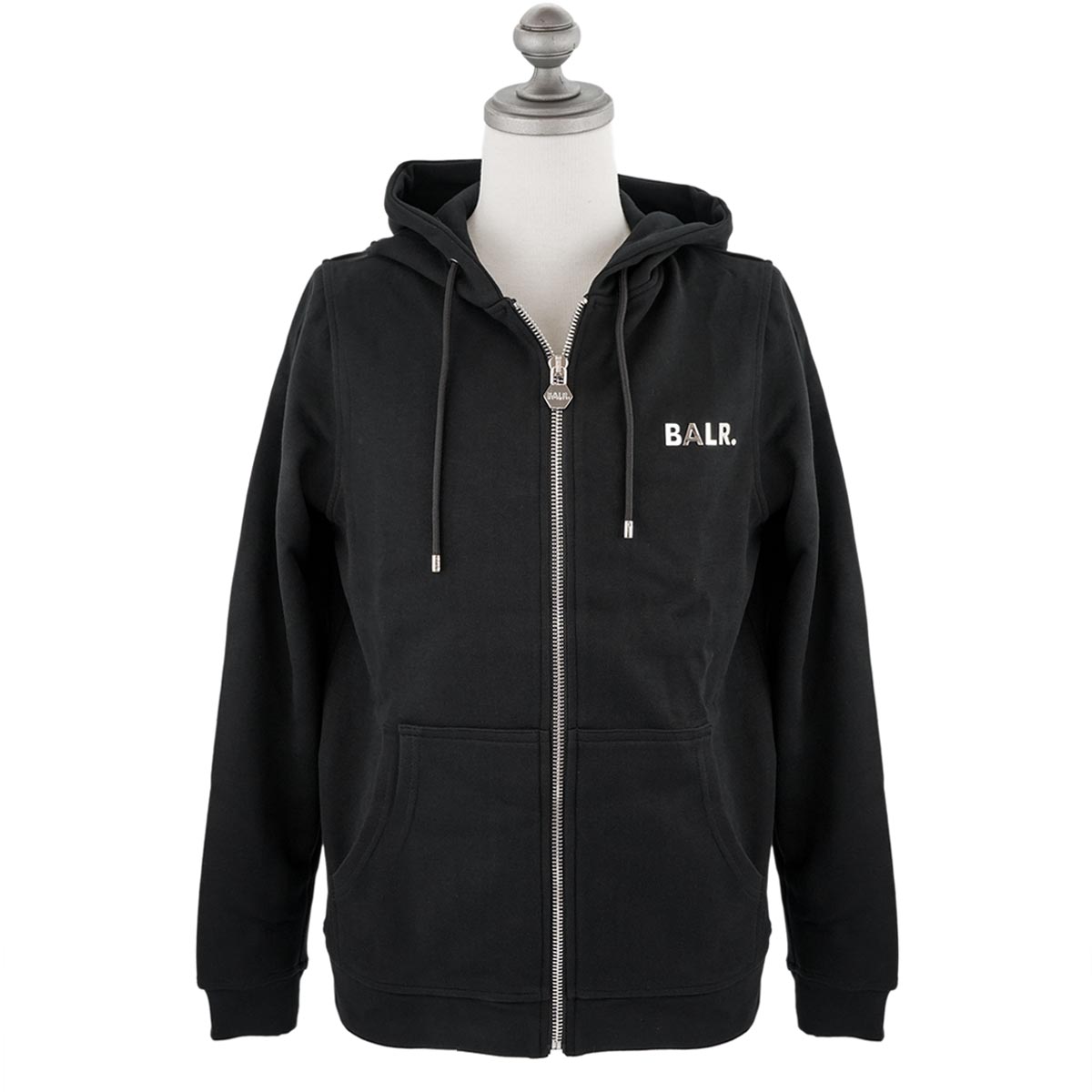 BALR ボーラー パーカー 2023年春夏新作 B1267.1001 Q-Series Straight Zip Thru Hoodie メンズ  Black ブラック