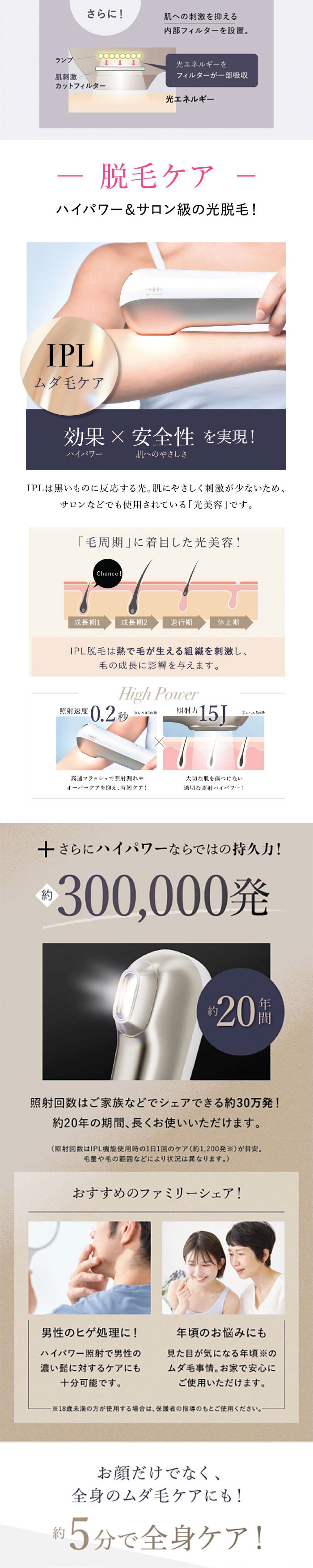 WAVEWAVE 脱毛器 光美容器 脱毛 美肌 IPL NIR DPL 家庭用 光脱毛 WAVEWAVE 脱毛器 光美容器 脱毛 美肌 IPL NIR DPL 家庭用 光脱毛