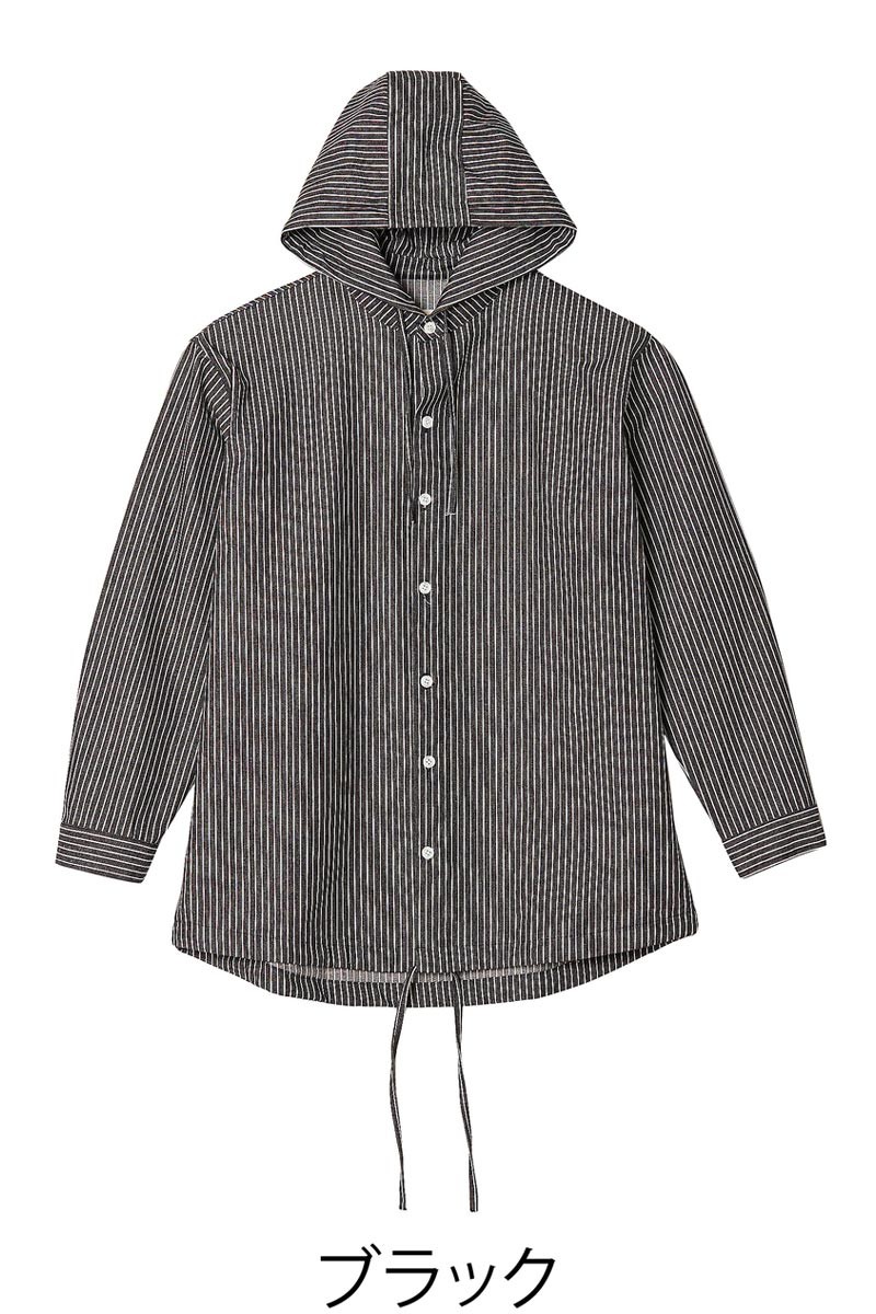 improves（インプローブス） フードシャツ ストライプ柄 ロング丈 長袖