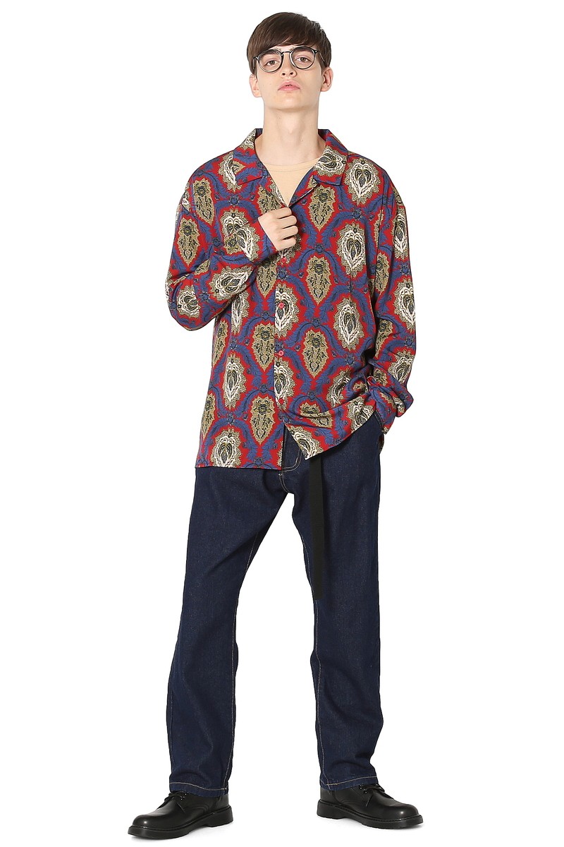 improves（インプローブス） 開襟シャツ ペイズリー柄 オープンカラー