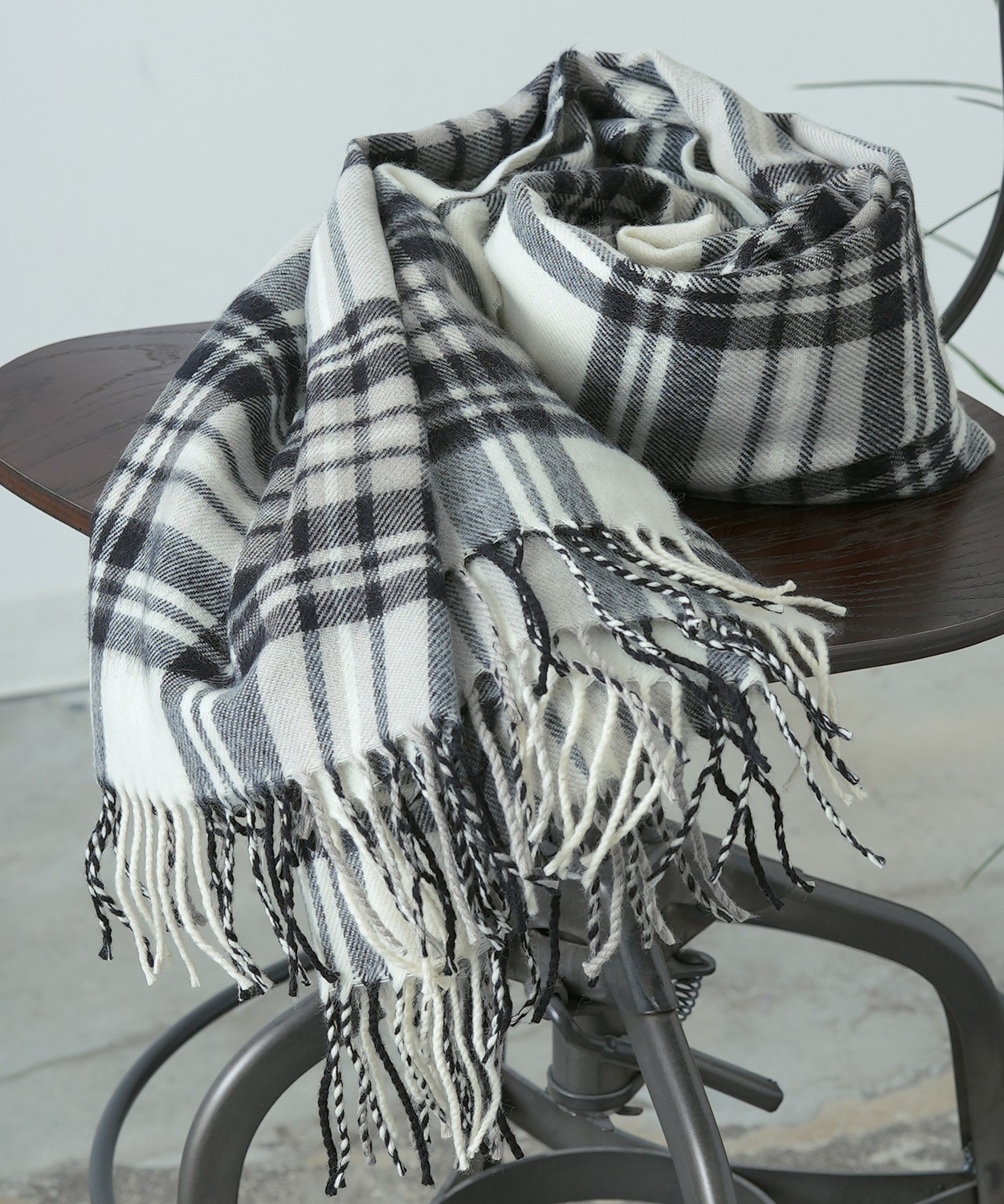 マフラーバッグ メンズ レディース 大判 チェック 襟巻き ストール フリンジ カジュアル スケーター ストリート 韓国ファッション きれいめ セレクト | improves | 08