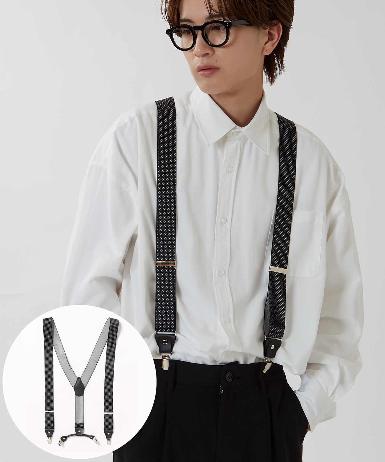 サスペンダー メンズ レディース 吊りベルト 吊りバンド ブレイシーズ チェック アーガイル 総柄 韓国ファッション きれいめ セレクト ブラック ベージュ | improves | 10