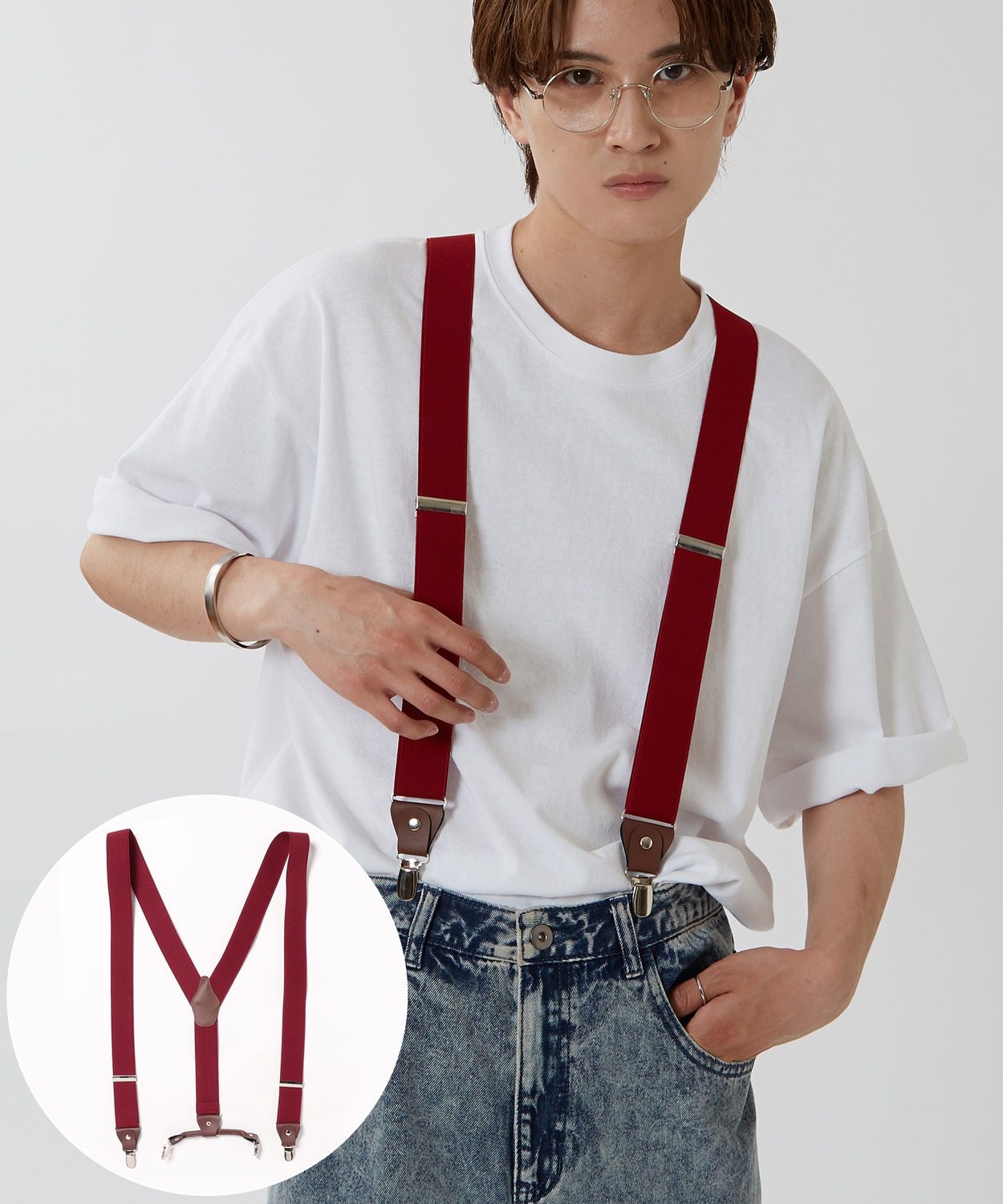 サスペンダー メンズ レディース 吊りベルト 吊りバンド ブレイシーズ チェック アーガイル 総柄 韓国ファッション きれいめ セレクト ブラック ベージュ | improves | 03