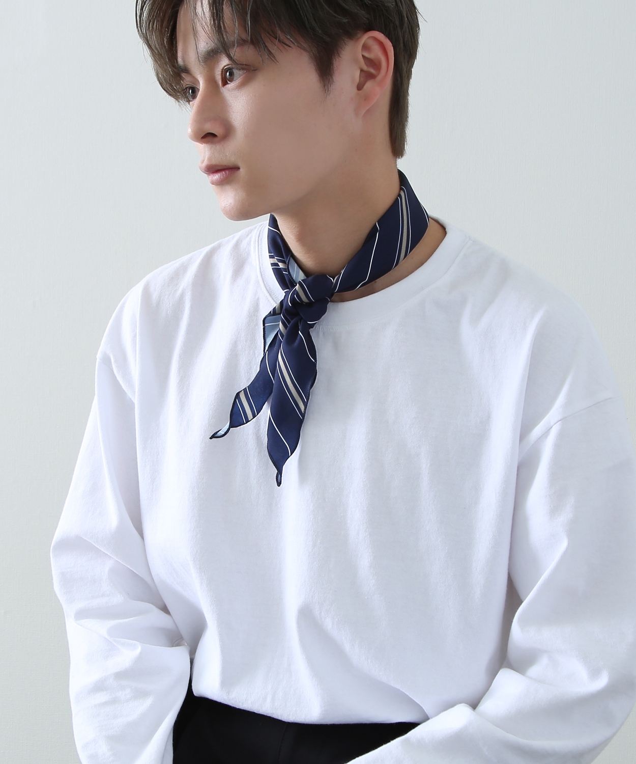 スカーフ メンズ レディース 三角スカーフ チョーカースカーフ 総柄 ペイズリー ストライプ 大人 韓国ファッション きれいめ セレクト | improves | 06