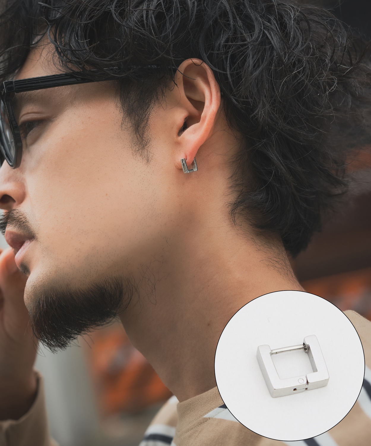 片耳 ピアス メンズ フープピアス アクセサリー アメカジ カジュアル スケーター ストリート 韓国ファッション きれいめ アンティーク シルバー | improves | 06