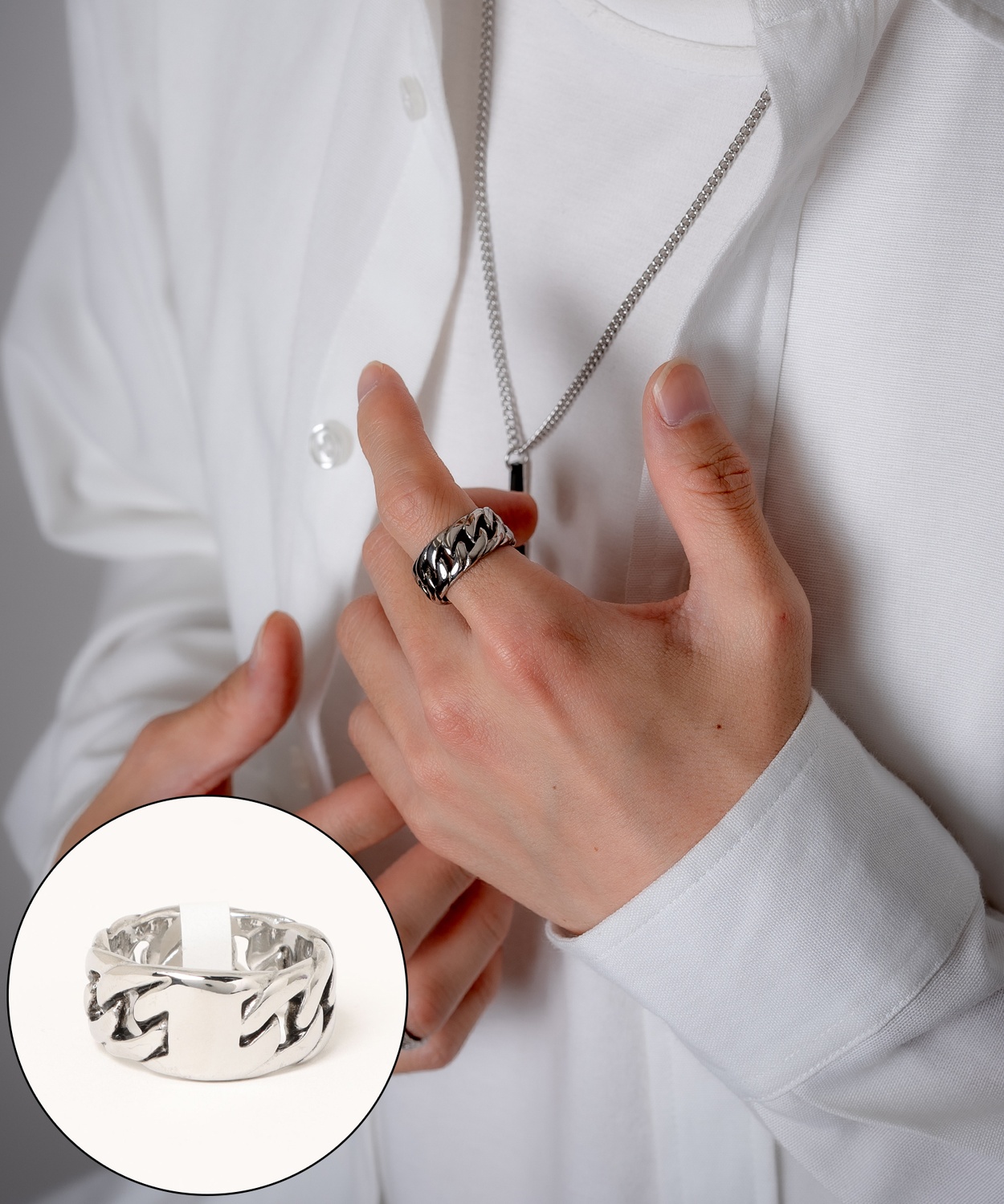 リング メンズ レディース 指輪 ワイドリング 大きい指輪 セレクト アメカジ カジュアル 古着MIX スケーター ストリート 韓国ファッション ブラック | improves | 01