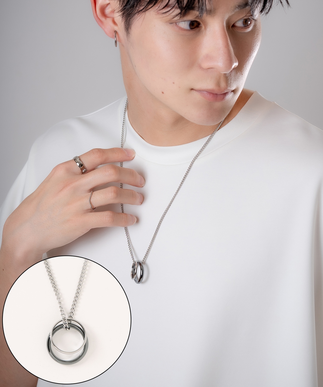 ネックレス メンズ 首飾り リングネックレス チャーム セレクト アメカジ カジュアル 古着MIX スケーター ストリート 韓国ファッション | improves | 04