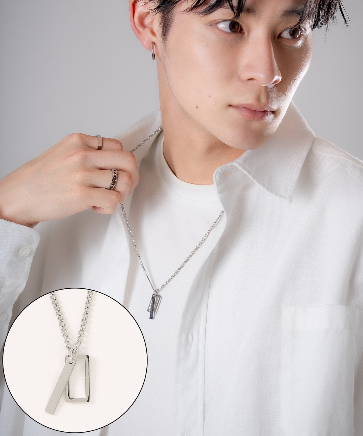 ネックレス メンズ 首飾り リングネックレス チャーム セレクト アメカジ カジュアル 古着MIX スケーター ストリート 韓国ファッション | improves | 07