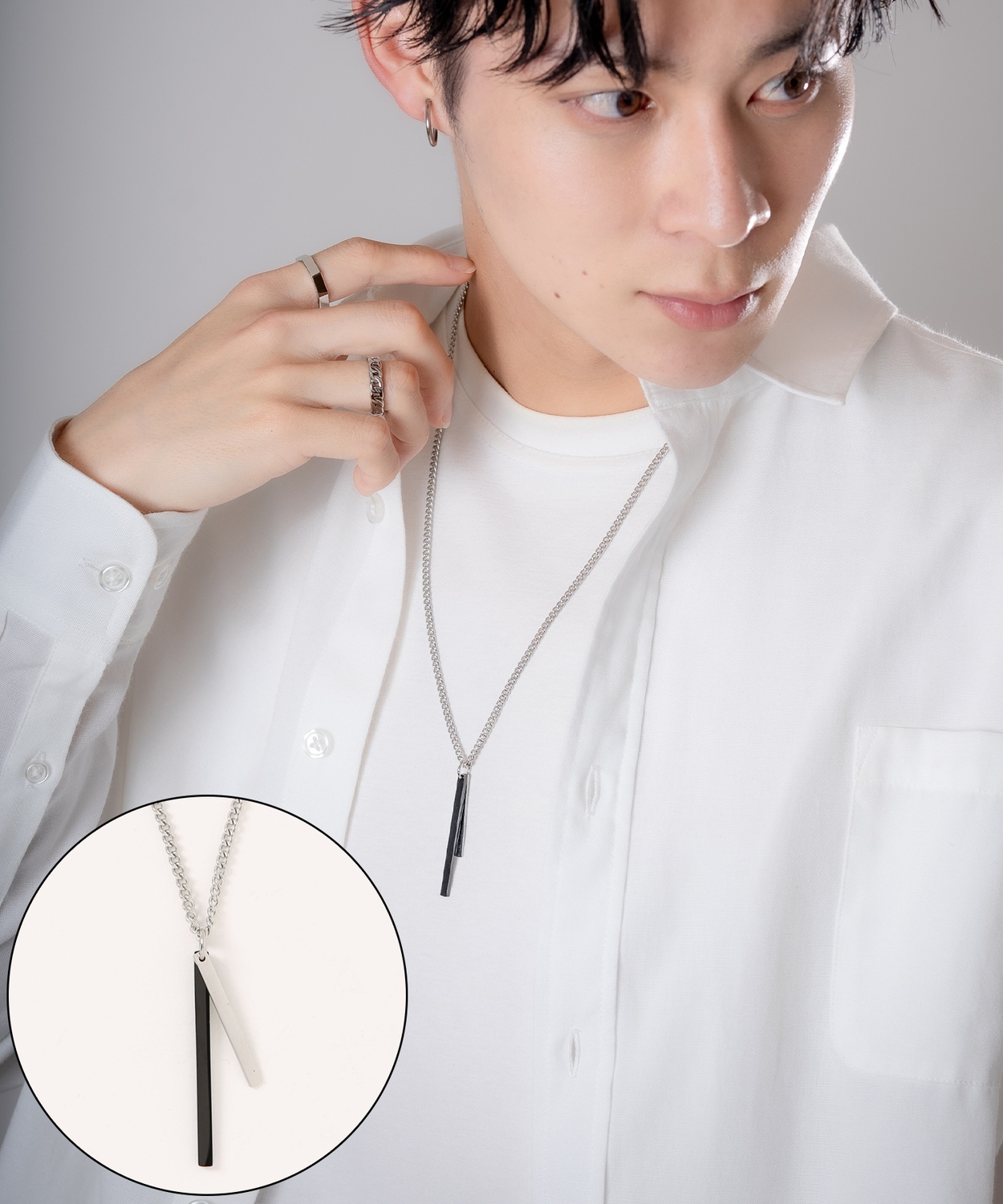 ネックレス メンズ 首飾り リングネックレス チャーム セレクト アメカジ カジュアル 古着MIX スケーター ストリート 韓国ファッション | improves | 08