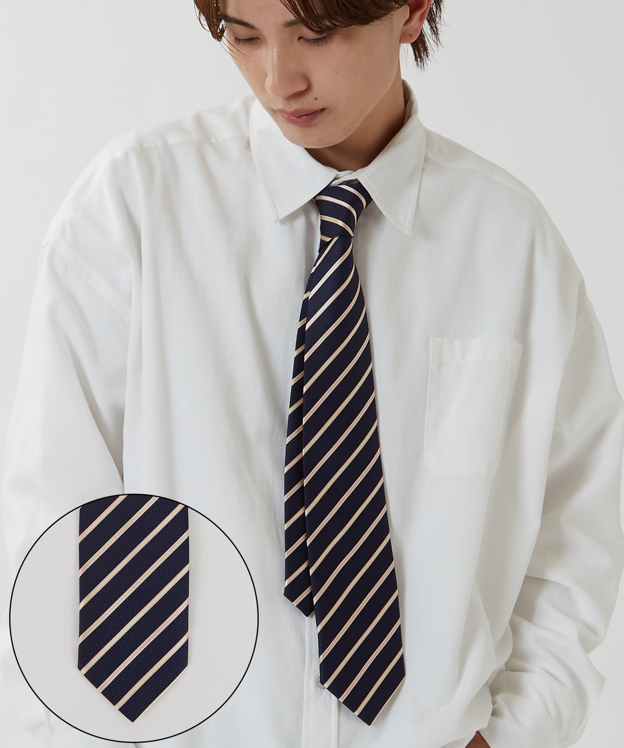 ネクタイ メンズ 総柄 レジメンタルストライプ タイ シンプル きれいめ ビジネス ベーシック トラッド セレクト アメカジ カジュアル 古着MIX 韓国 | improves | 05