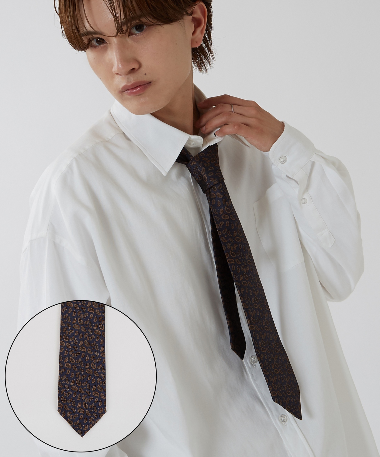 ネクタイ メンズ 総柄 ペイズリー タイ シンプル きれいめ ビジネス ベーシック トラッド セレクト アメカジ カジュアル 古着MIX 韓国ファッション | improves | 01