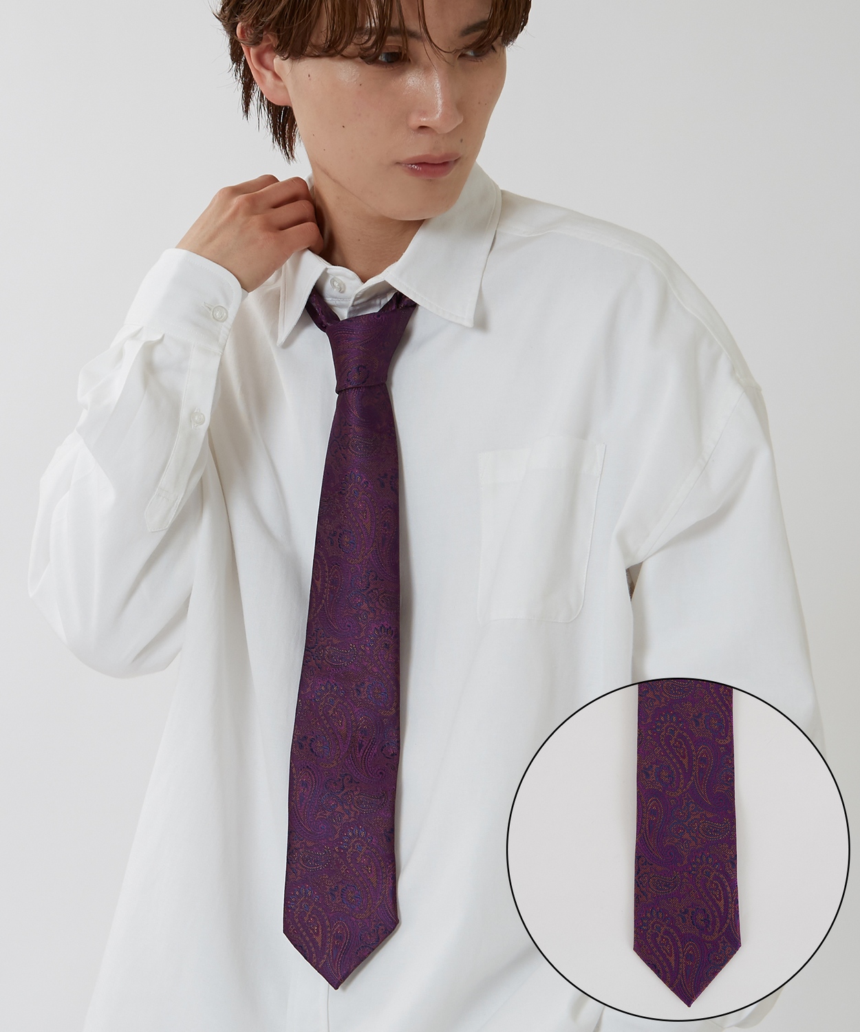 ネクタイ メンズ 総柄 ペイズリー タイ シンプル きれいめ ビジネス ベーシック トラッド セレクト アメカジ カジュアル 古着MIX 韓国ファッション | improves | 06