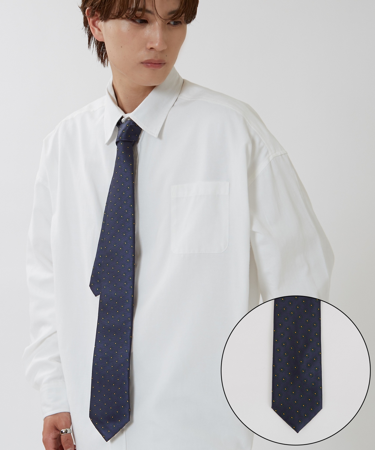 ネクタイ メンズ 総柄 小紋 タイ シンプル きれいめ ビジネス ベーシック トラッド セレクト アメカジ カジュアル 古着MIX 韓国ファッション | improves | 01