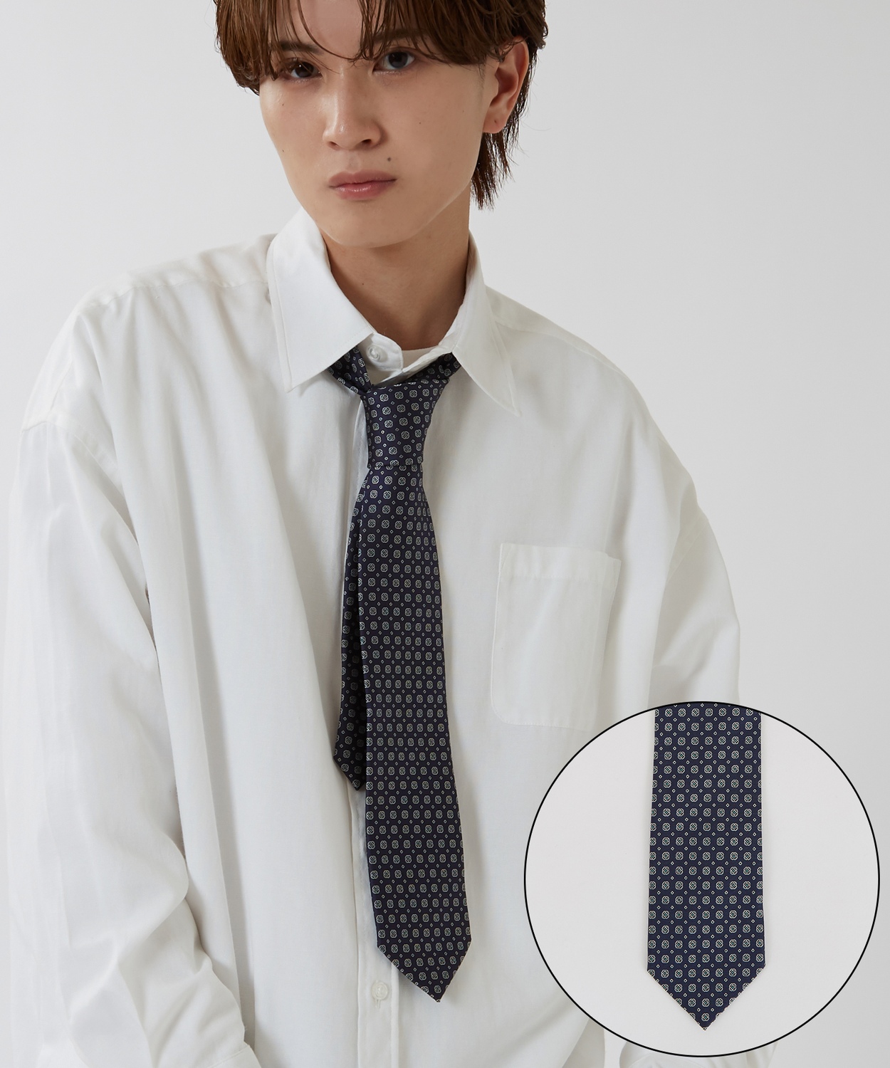 ネクタイ メンズ 総柄 小紋 タイ シンプル きれいめ ビジネス ベーシック トラッド セレクト アメカジ カジュアル 古着MIX 韓国ファッション | improves | 04