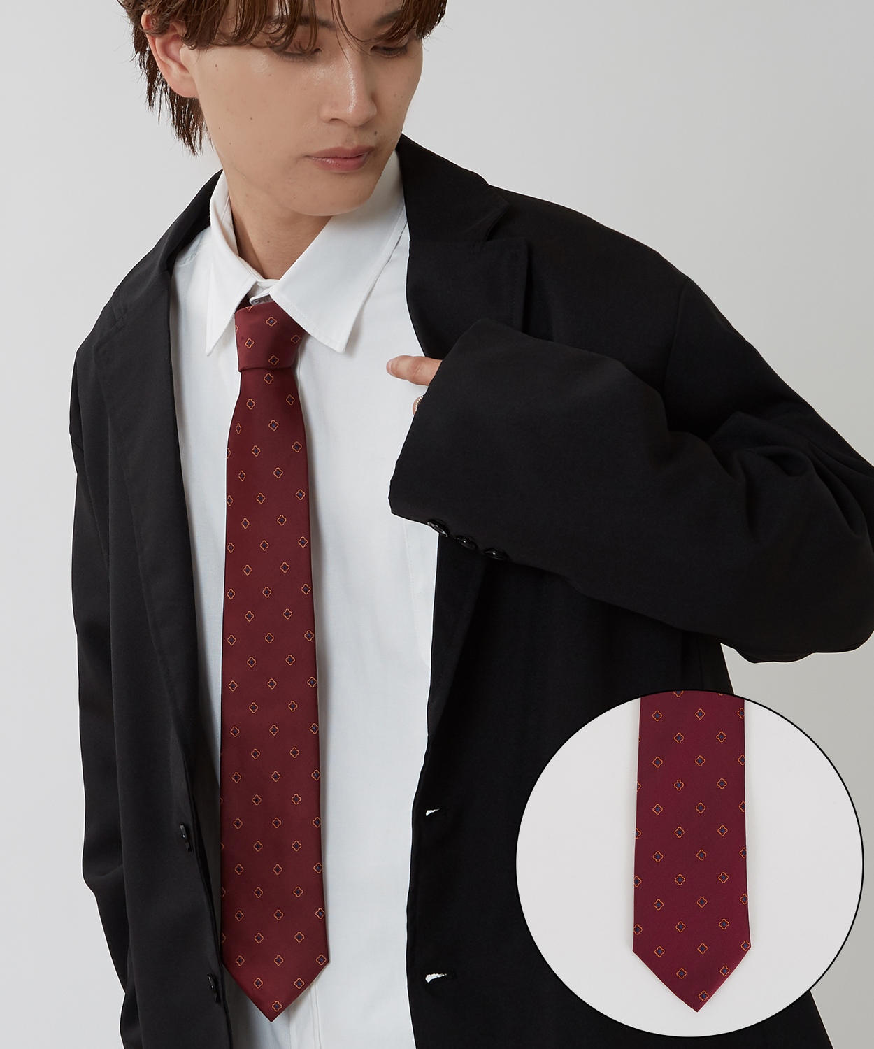 ネクタイ メンズ 総柄 小紋 タイ シンプル きれいめ ビジネス ベーシック トラッド セレクト アメカジ カジュアル 古着MIX 韓国ファッション | improves | 07