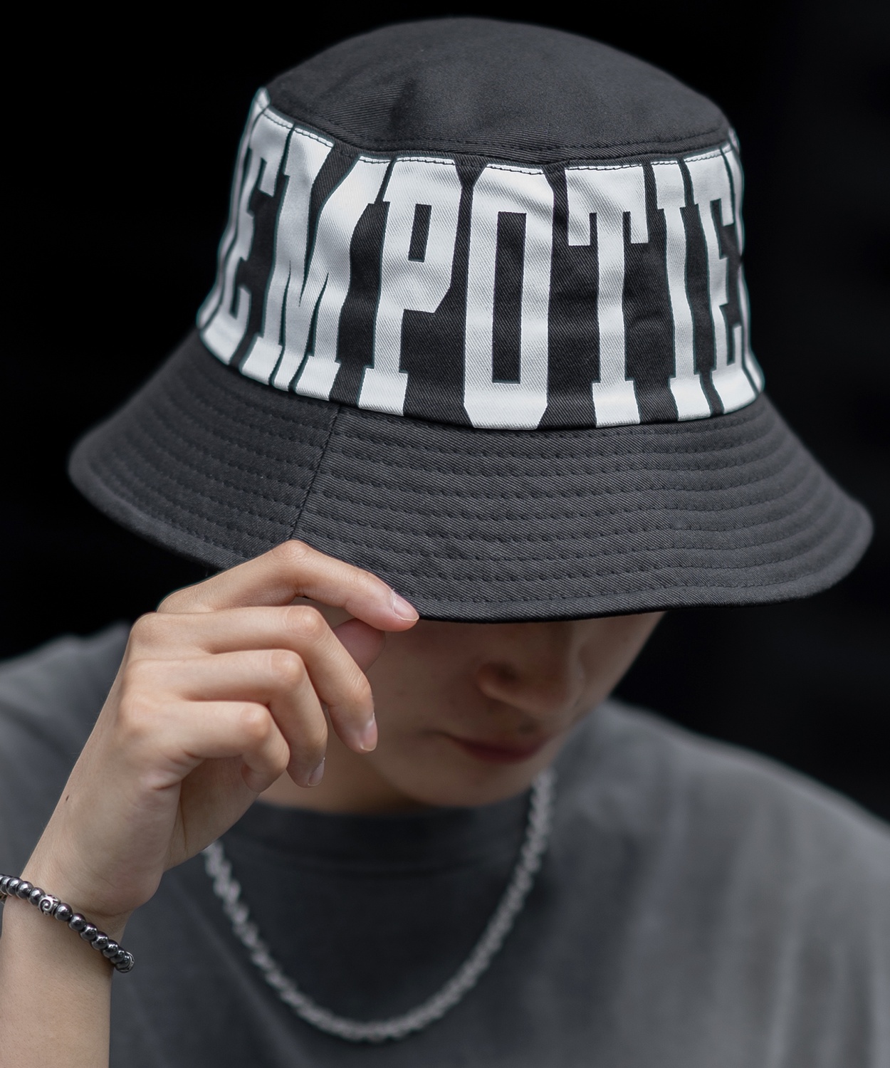 バケットハット メンズ コットン ロゴ プリント ハット シンプル 大人カジュアル アメカジ カジュアル ストリート 古着MIX 韓国ファッション | improves | 01