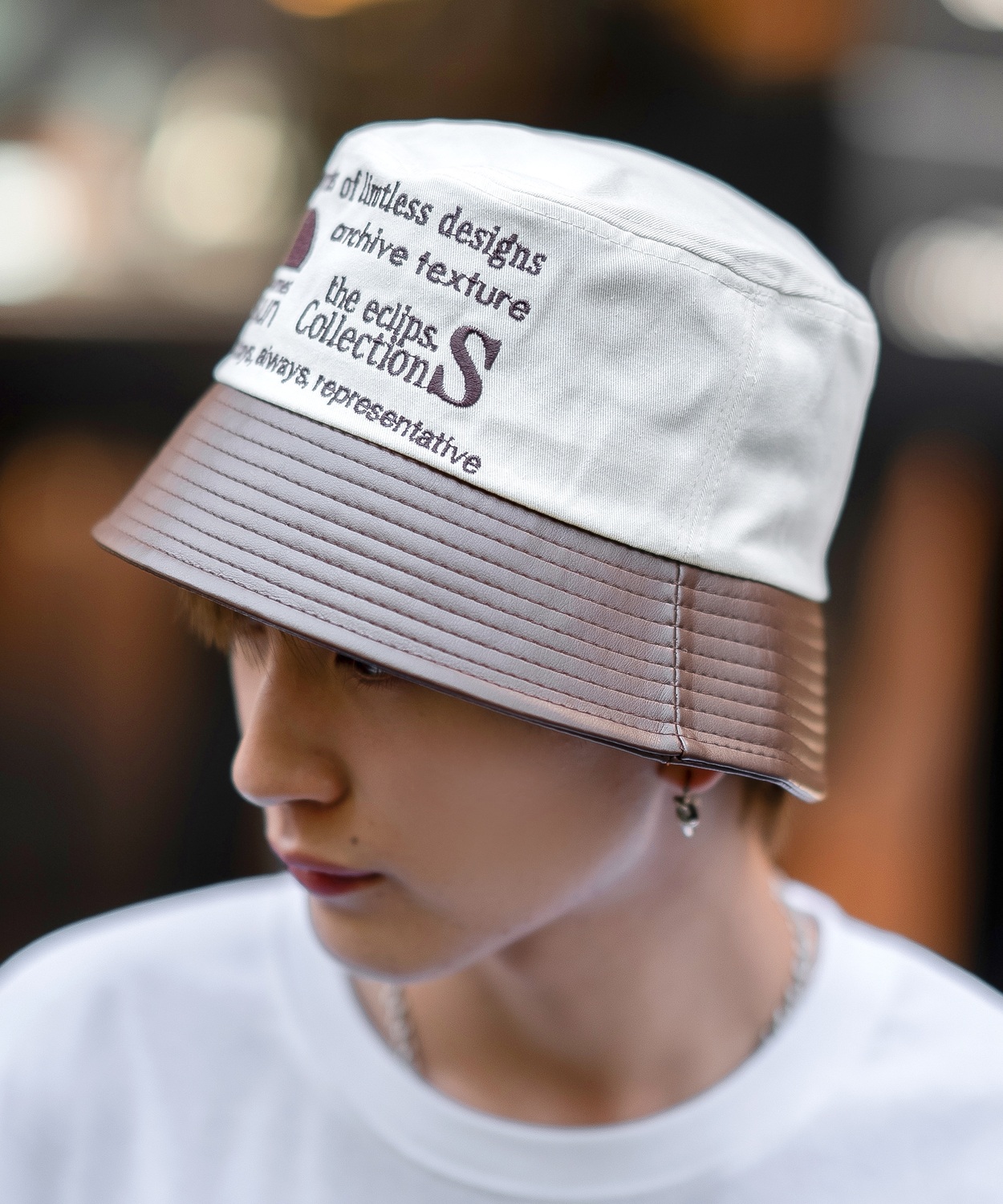 バケットハット メンズ シンセティックレザー コンビバケットハット 帽子 シンプル 大人カジュアル アメカジ カジュアル ストリート 古着MIX 韓国ファッション | improves | 02