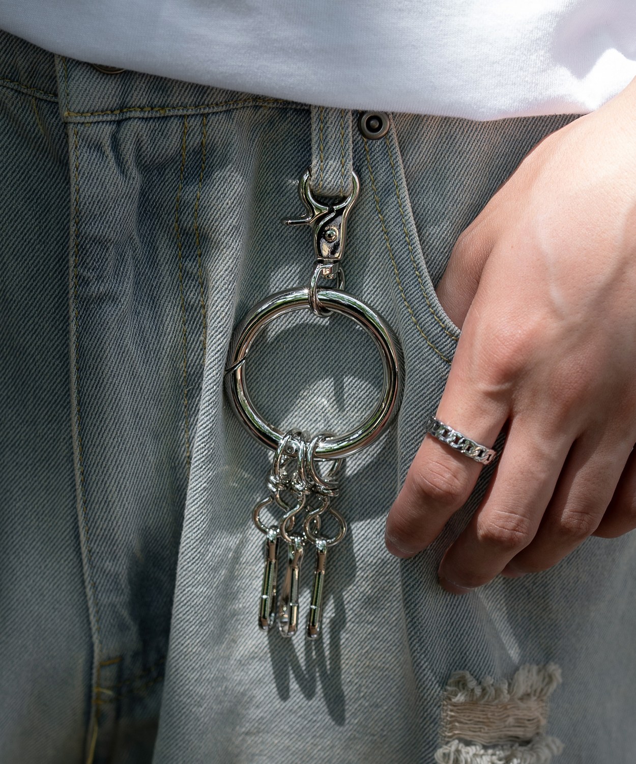 キーホルダー メンズ カラビナ キーケース キーリング セレクト アウトドア アメカジ カジュアル 古着MIX スケーター ストリート 韓国 | improves | 01