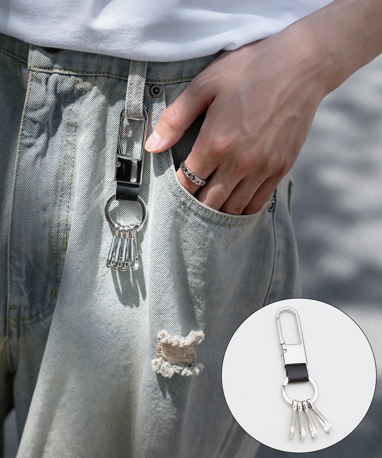 キーホルダー メンズ カラビナ キーケース キーリング セレクト アウトドア アメカジ カジュアル 古着MIX スケーター ストリート 韓国 | improves | 03