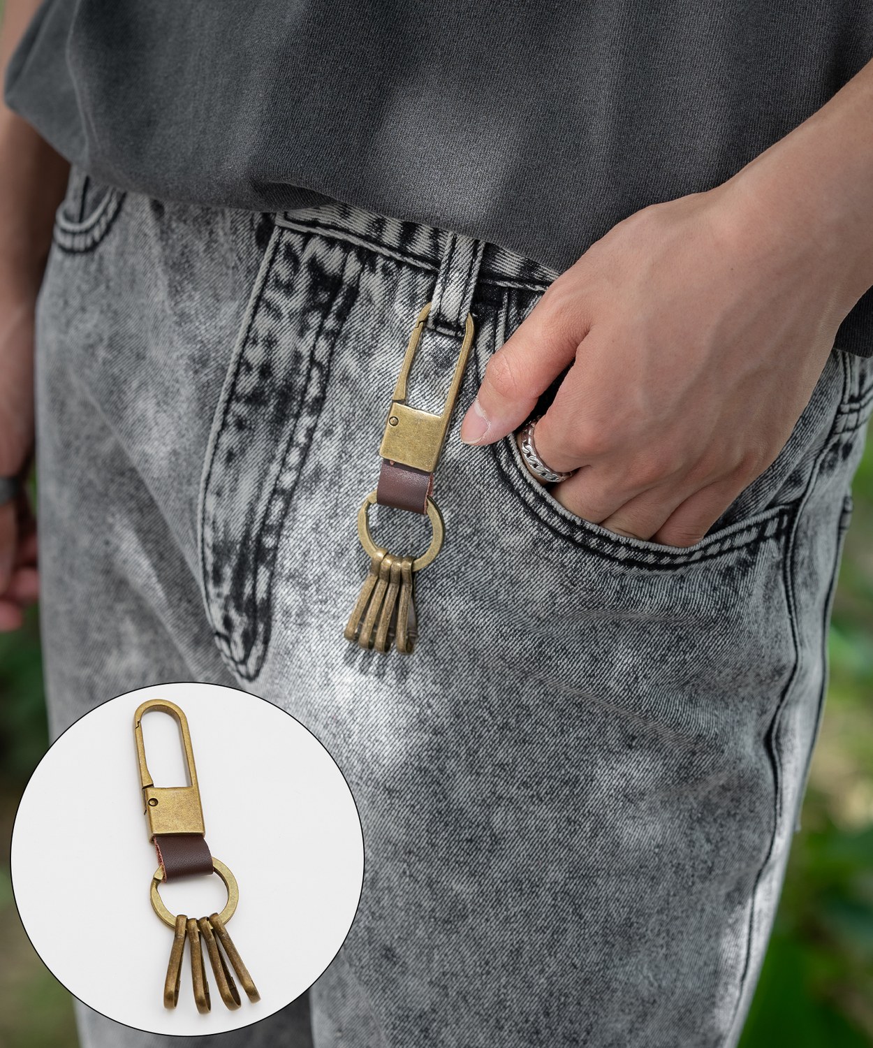 キーホルダー メンズ カラビナ キーケース キーリング セレクト アウトドア アメカジ カジュアル 古着MIX スケーター ストリート 韓国 | improves | 02