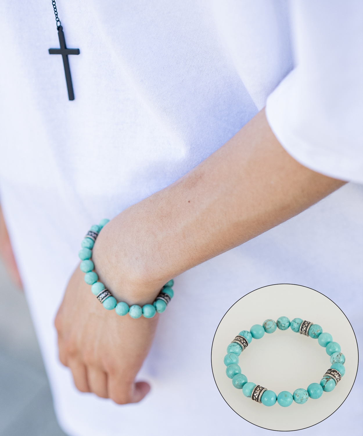 ブレスレット メンズ ビーズ 数珠 大人カジュアル アメカジ カジュアル ストリート 古着MIX 韓国ファッション | improves | 03