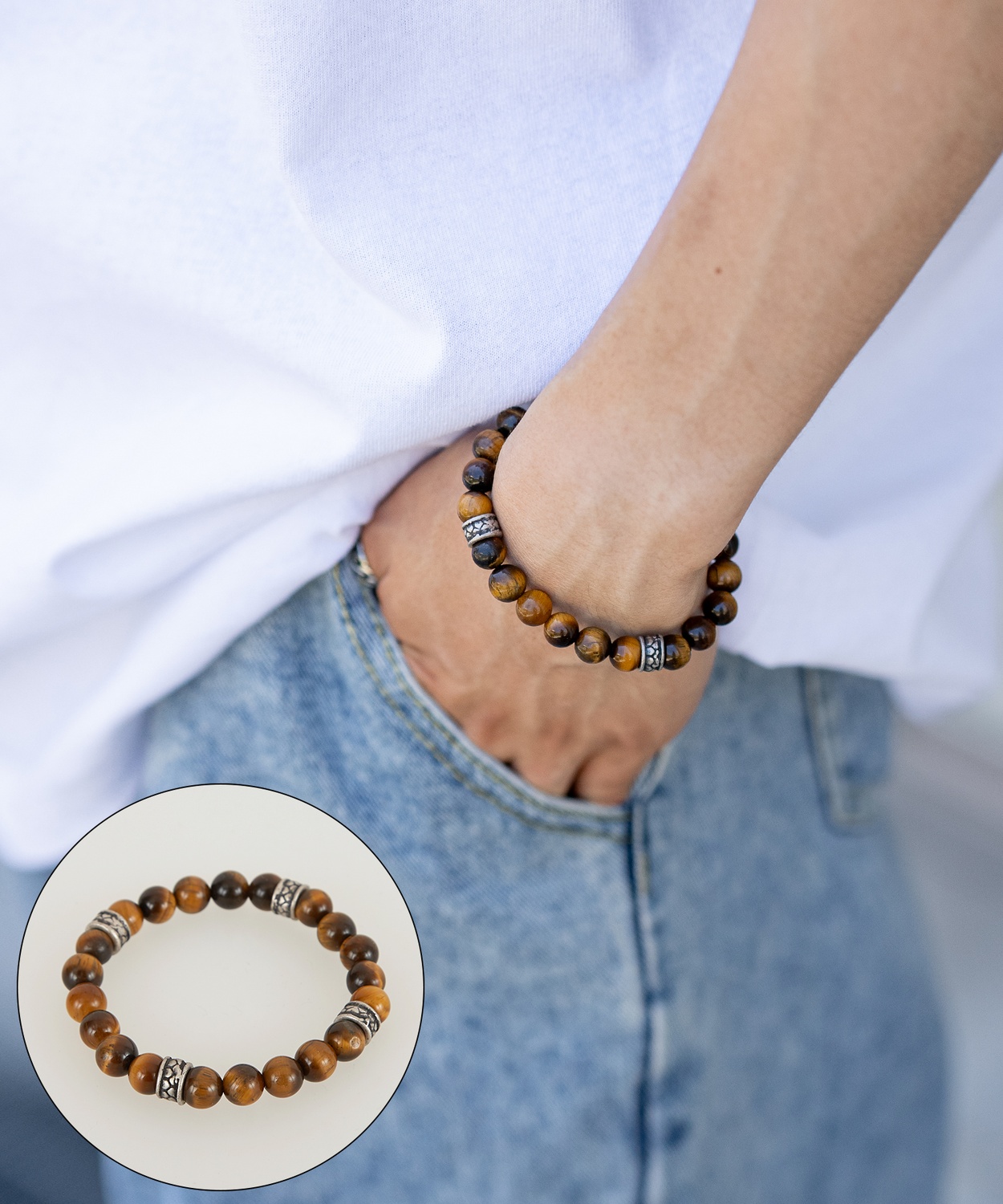 ブレスレット メンズ ビーズ 数珠 大人カジュアル アメカジ カジュアル ストリート 古着MIX 韓国ファッション | improves | 01