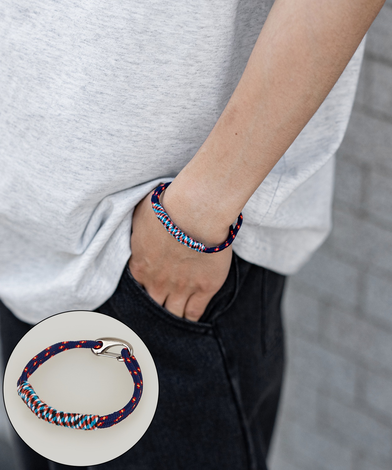 ブレスレット メンズ カラビナブレスレット 大人カジュアル アメカジ カジュアル ストリート 古着MIX 韓国ファッション | improves | 06