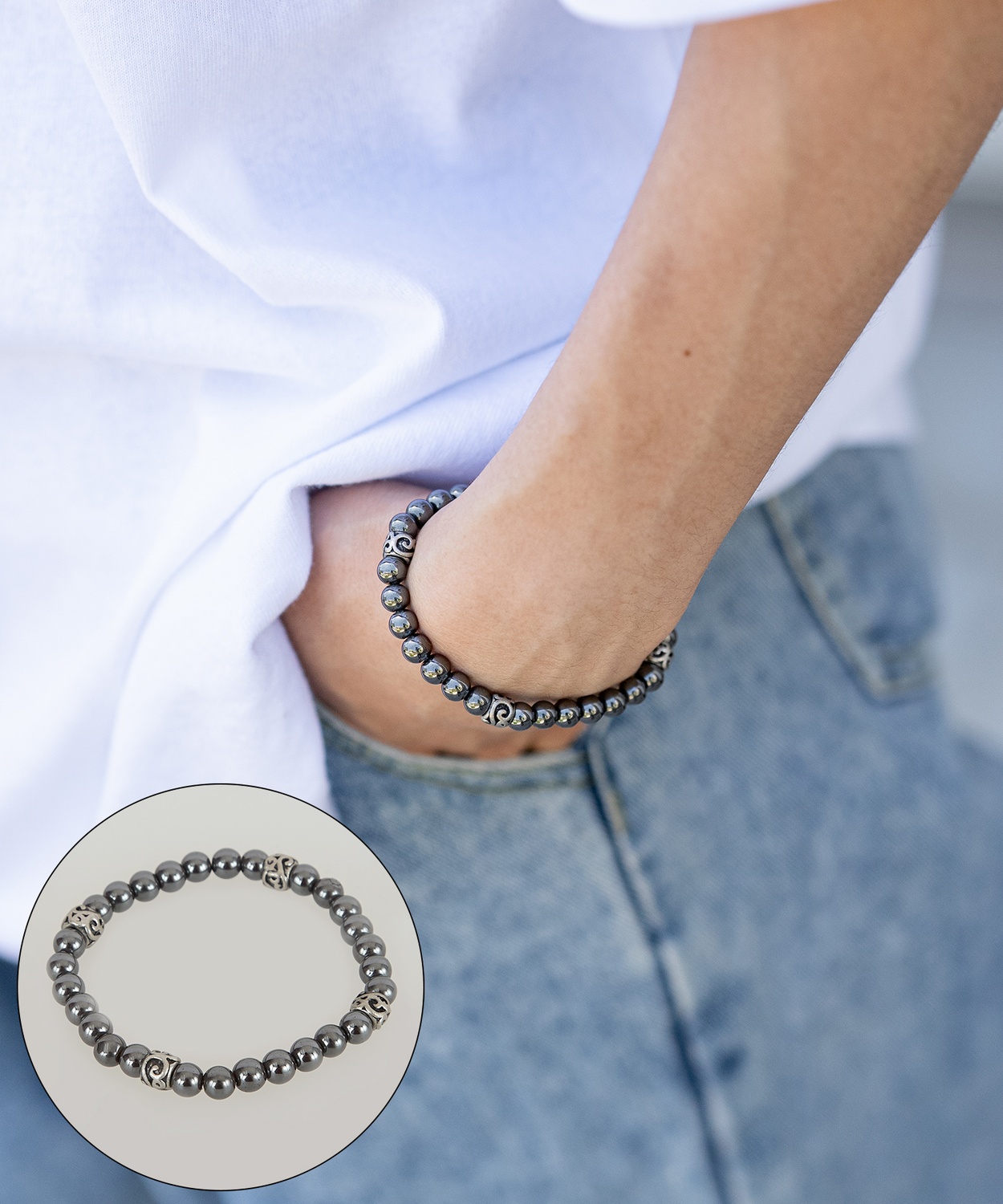 ブレスレット メンズ ビーズ 数珠 大人カジュアル アメカジ カジュアル ストリート 古着MIX 韓国ファッション | improves | 05