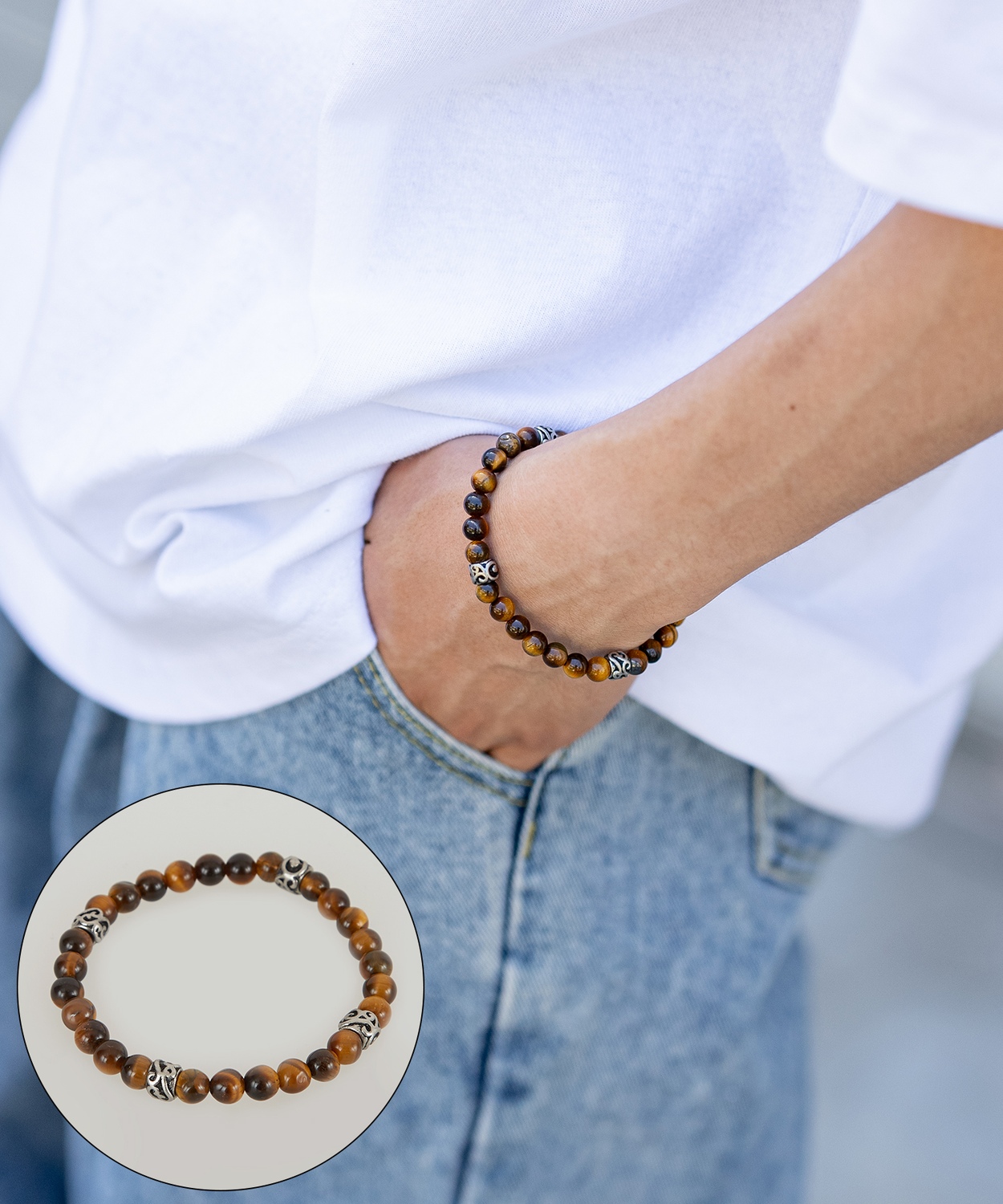 ブレスレット メンズ ビーズ 数珠 大人カジュアル アメカジ カジュアル ストリート 古着MIX 韓国ファッション | improves | 02