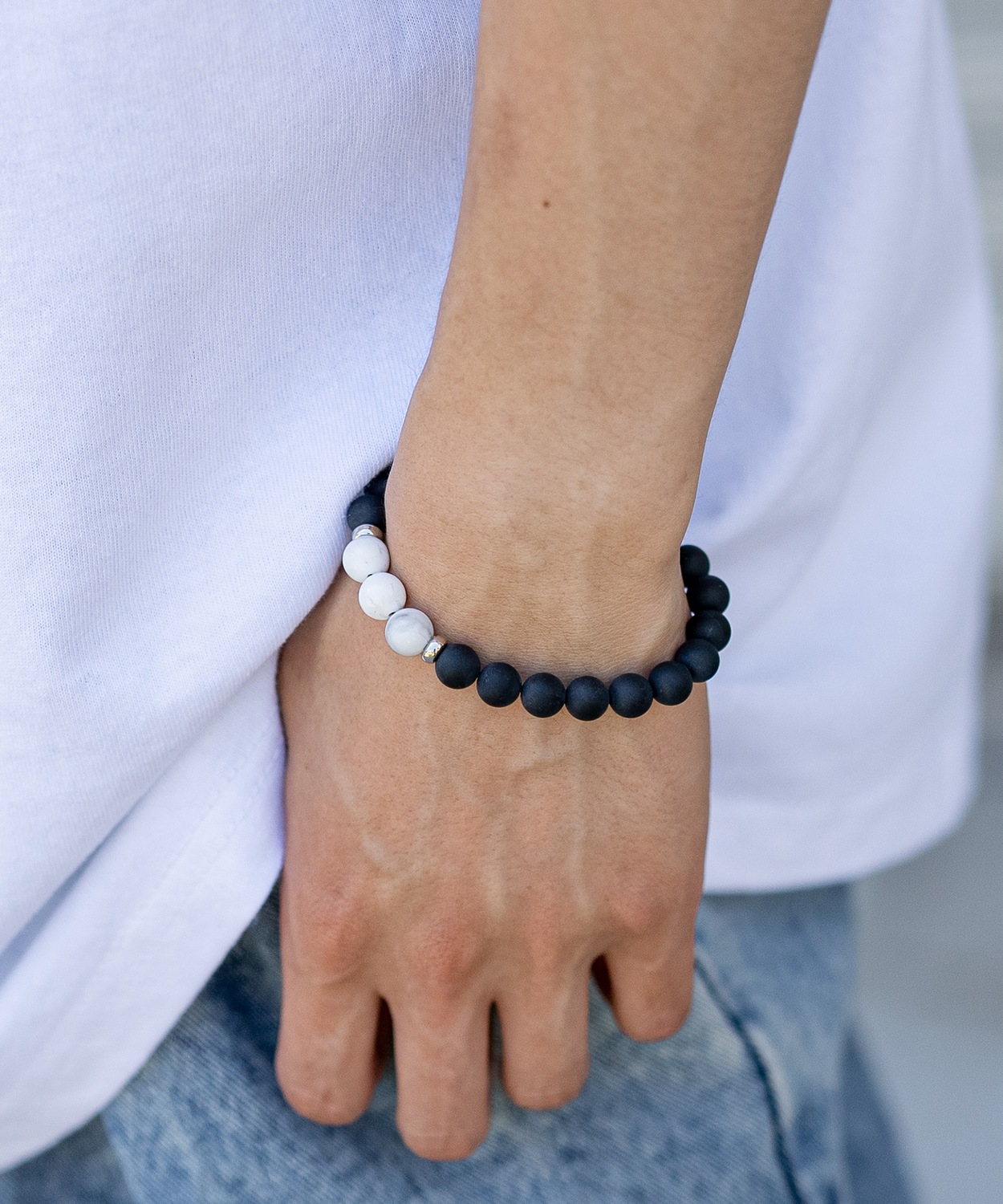 ヴィンテージ　スカル　黒ビーズ5連ブレスレット　ゴージャス 一点物 J-NS049)スカルビーズブレスレット｜アクセサリー通販のジャムホーム