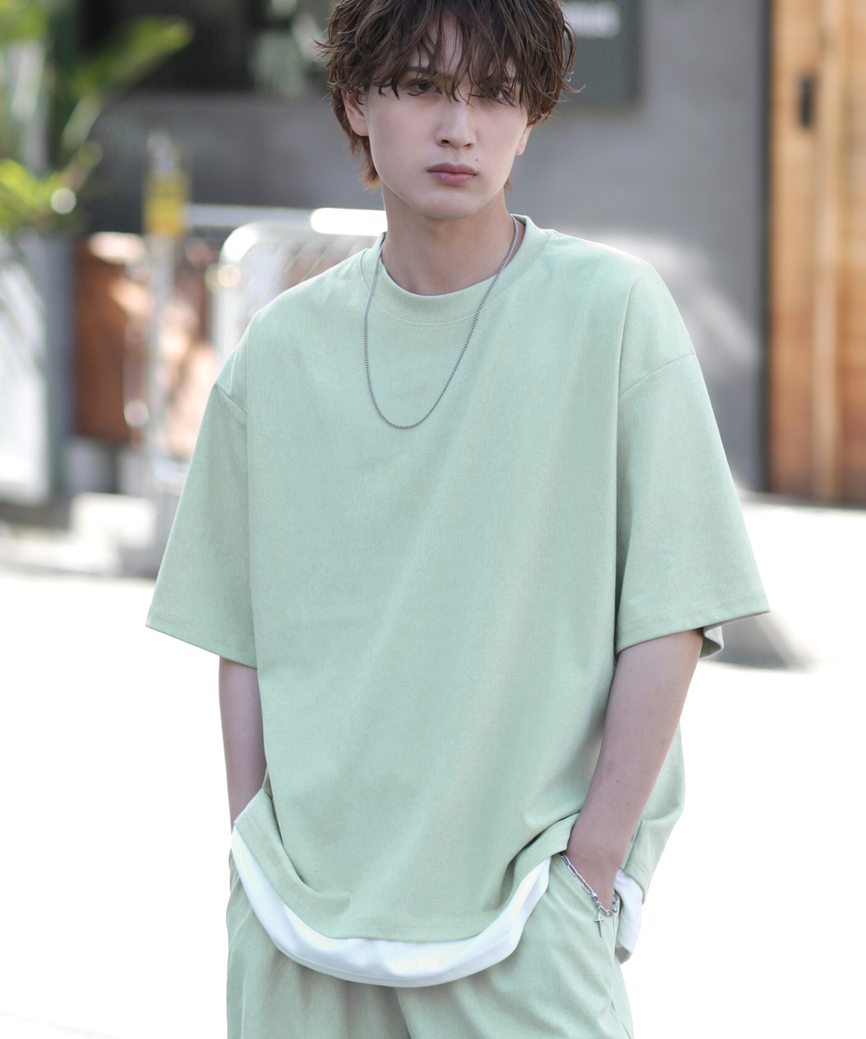 【通販激安】 improves 半袖Tシャツ メンズ レイヤード 重ね着 オーバーサイズ 服&ファッション小物