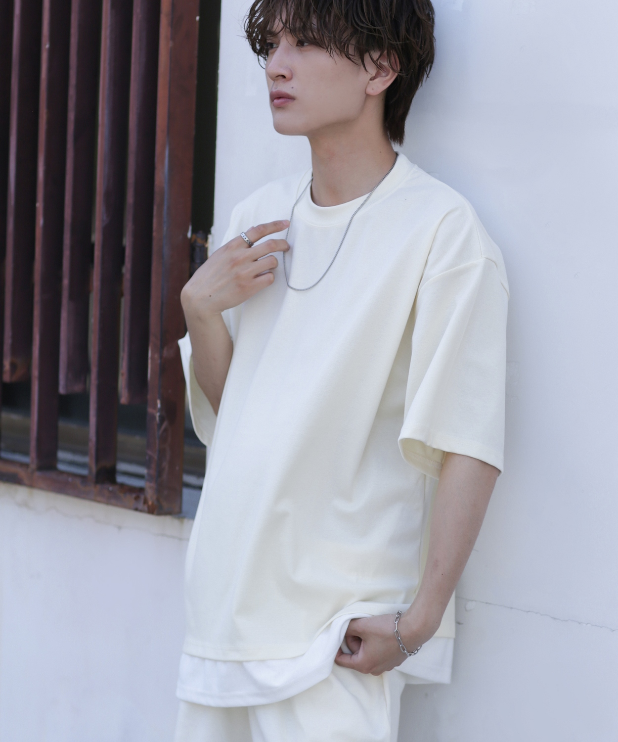 improves 半袖Tシャツ メンズ レイヤード 重ね着 オーバーサイズ