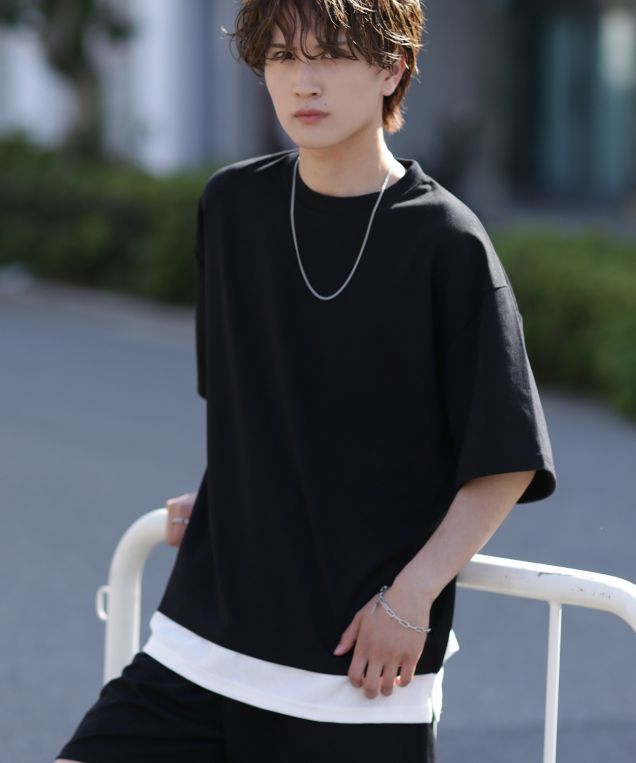 improves 半袖Tシャツ メンズ レイヤード 重ね着 オーバーサイズ