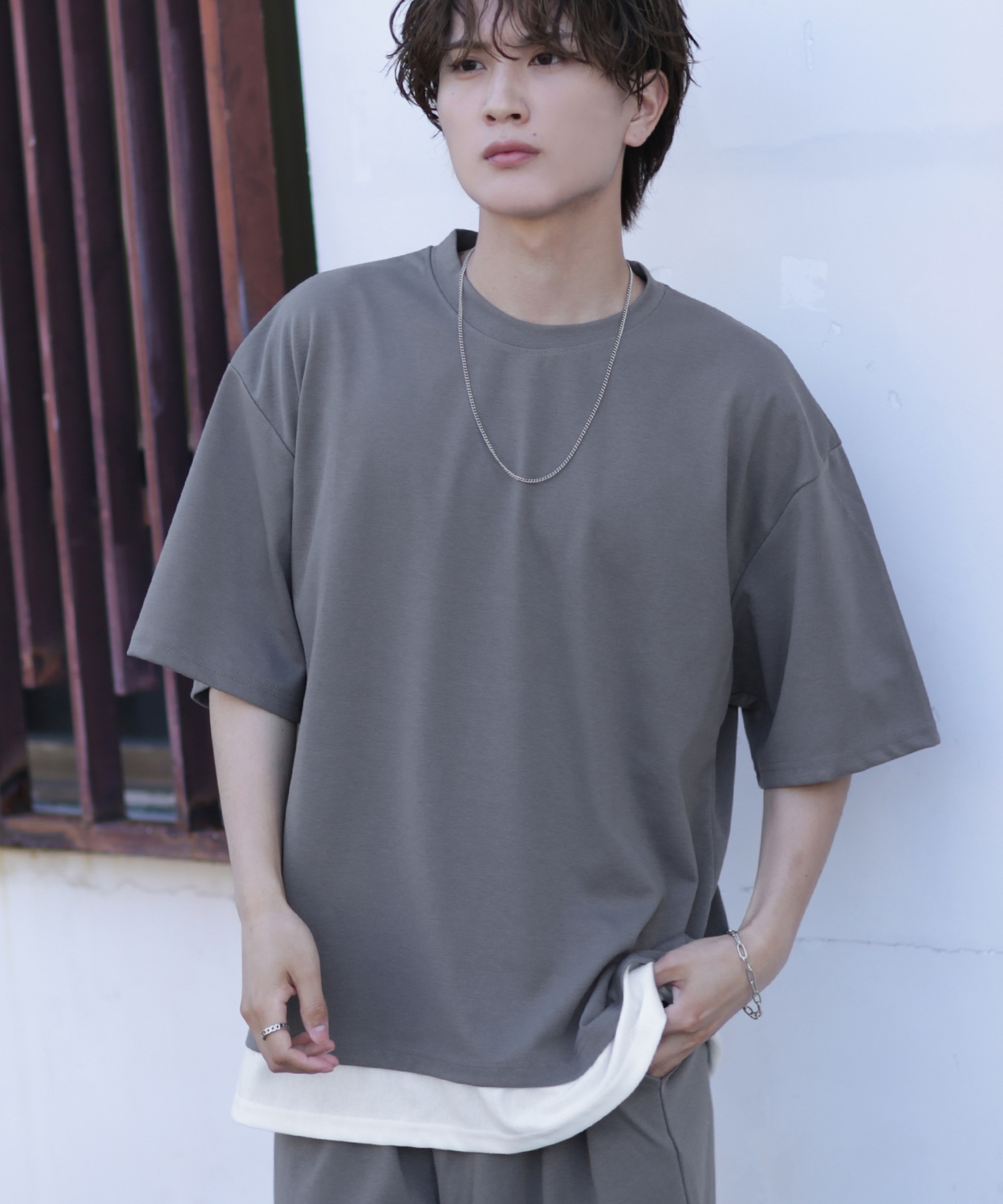 福袋 大丸 メンズ 半袖Tシャツ improves レイヤード オーバーサイズ 重ね着 服&ファッション小物