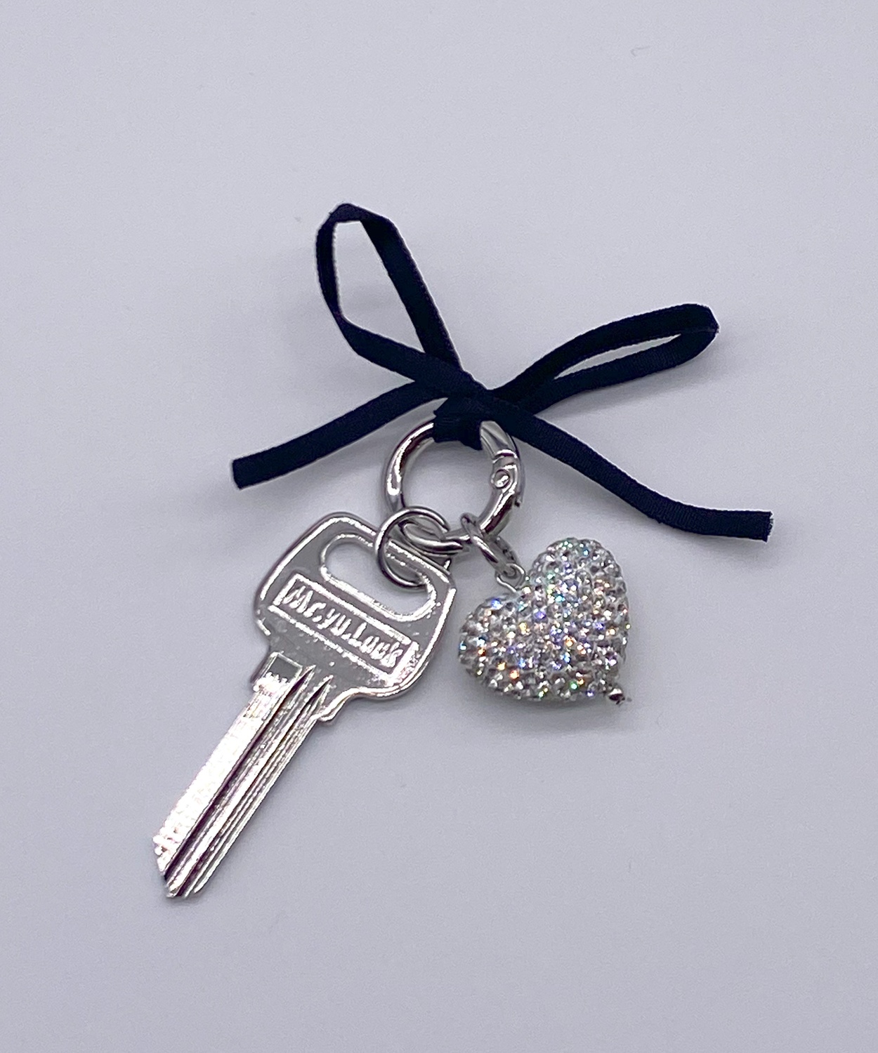 キーホルダー メンズ ハート ラインストーン リボン ストリート カジュアル 古着MIX 韓国ファッション | improves | 01