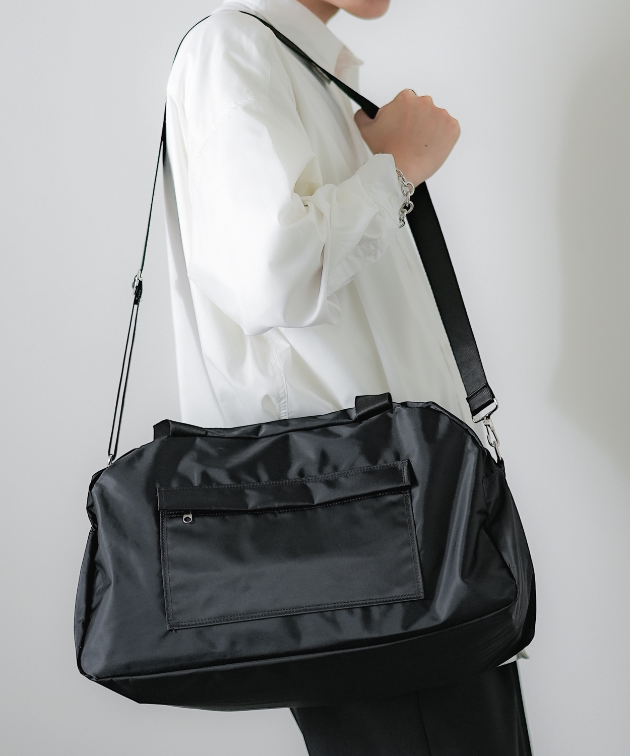 ボストンバッグ メンズ カバン 鞄 通学 通勤 旅行 ストリート カジュアル 古着MIX 韓国ファッション ブラック | improves | 01