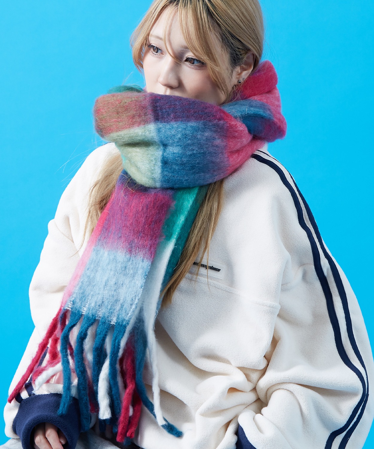 マフラー メンズ ユニセックス チェック柄 ロングマフラー 大人カジュアル キレイめ シンプル ベーシック アメカジ 韓国ファッション | improves | 07