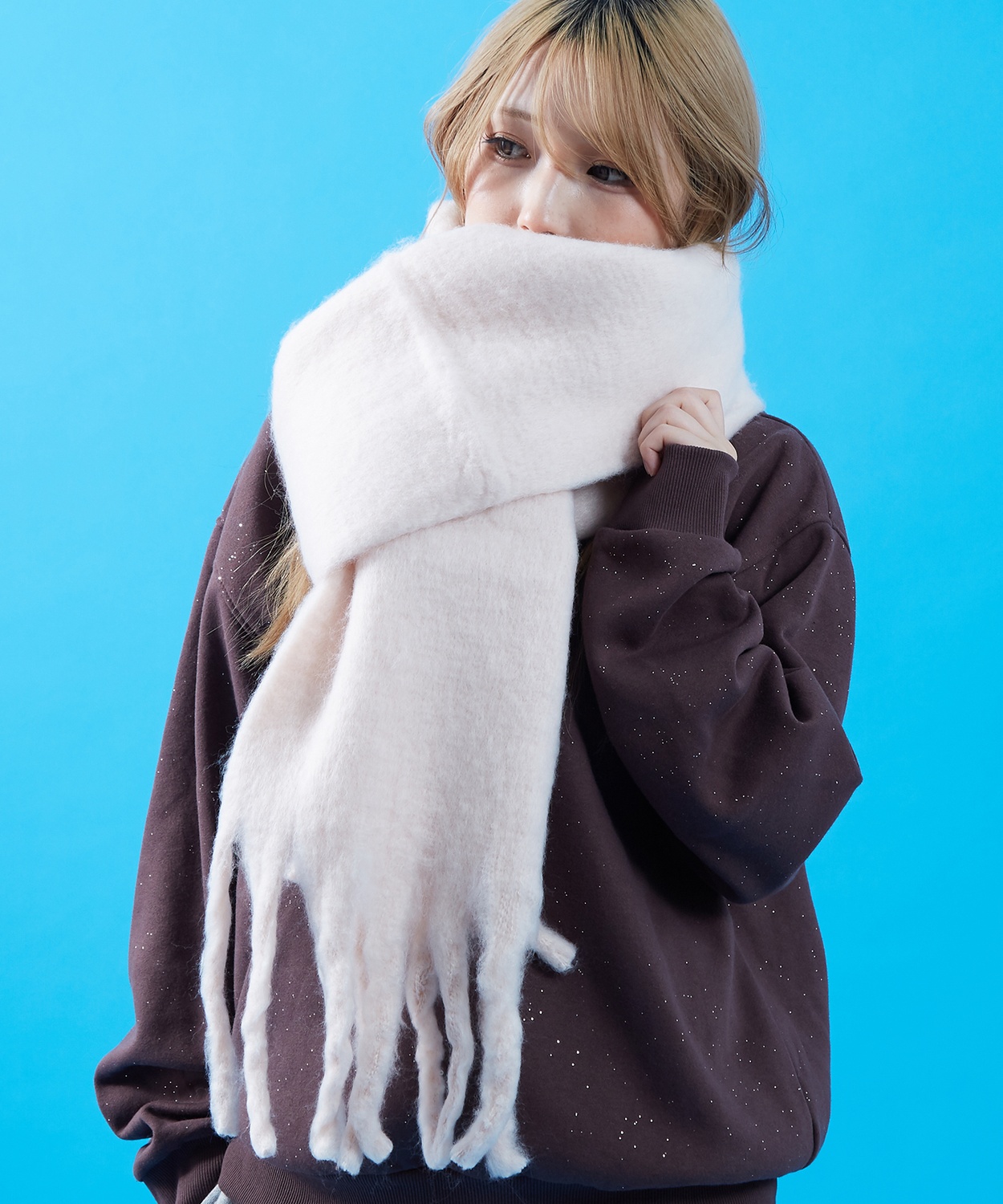 マフラー メンズ ユニセックス 起毛ニット ロングマフラー 大人カジュアル キレイめ シンプル ベーシック アメカジ 韓国ファッション | improves | 10