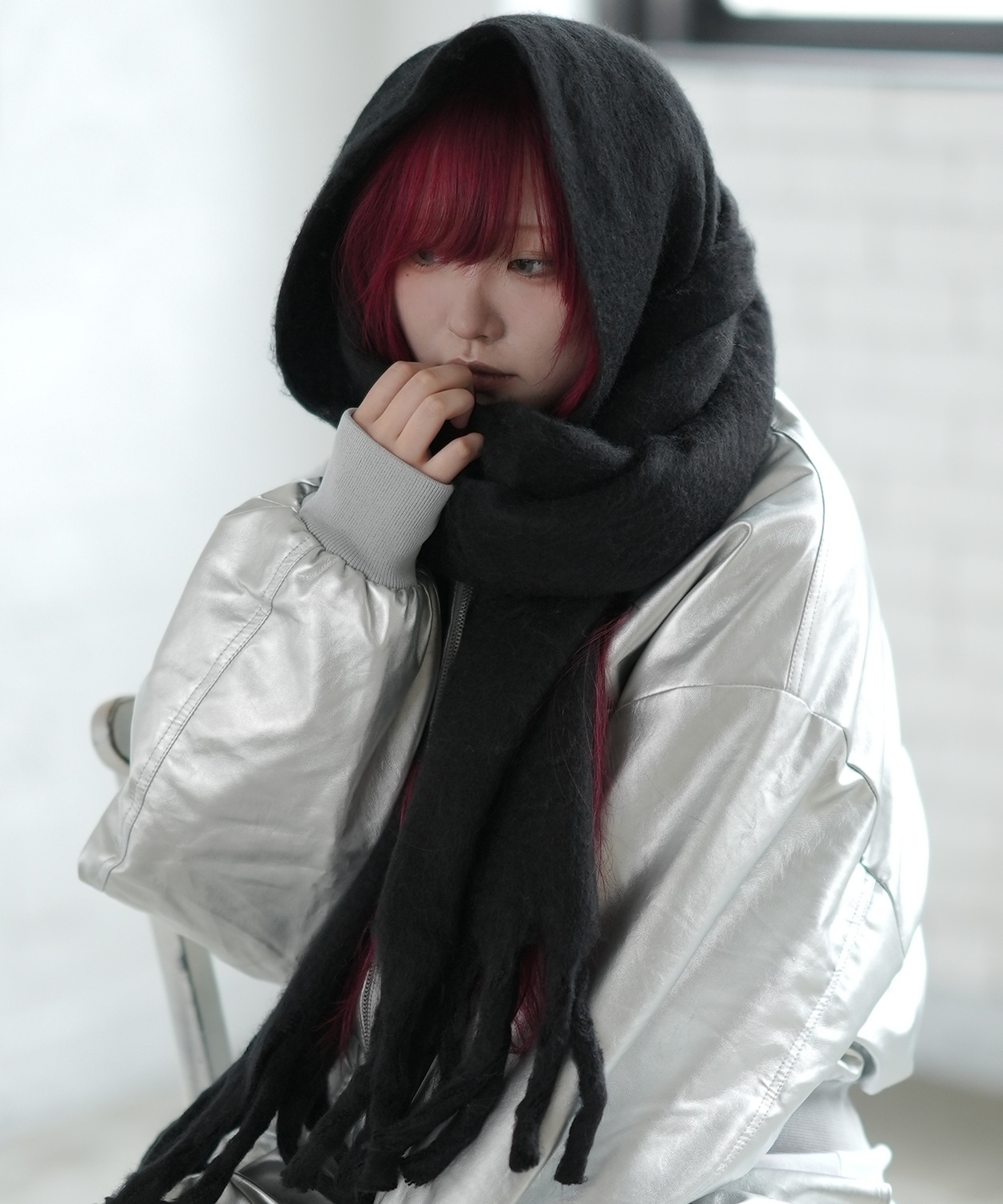 マフラー メンズ ユニセックス 起毛ニット ロングマフラー 大人カジュアル キレイめ シンプル ベーシック アメカジ 韓国ファッション | improves | 03