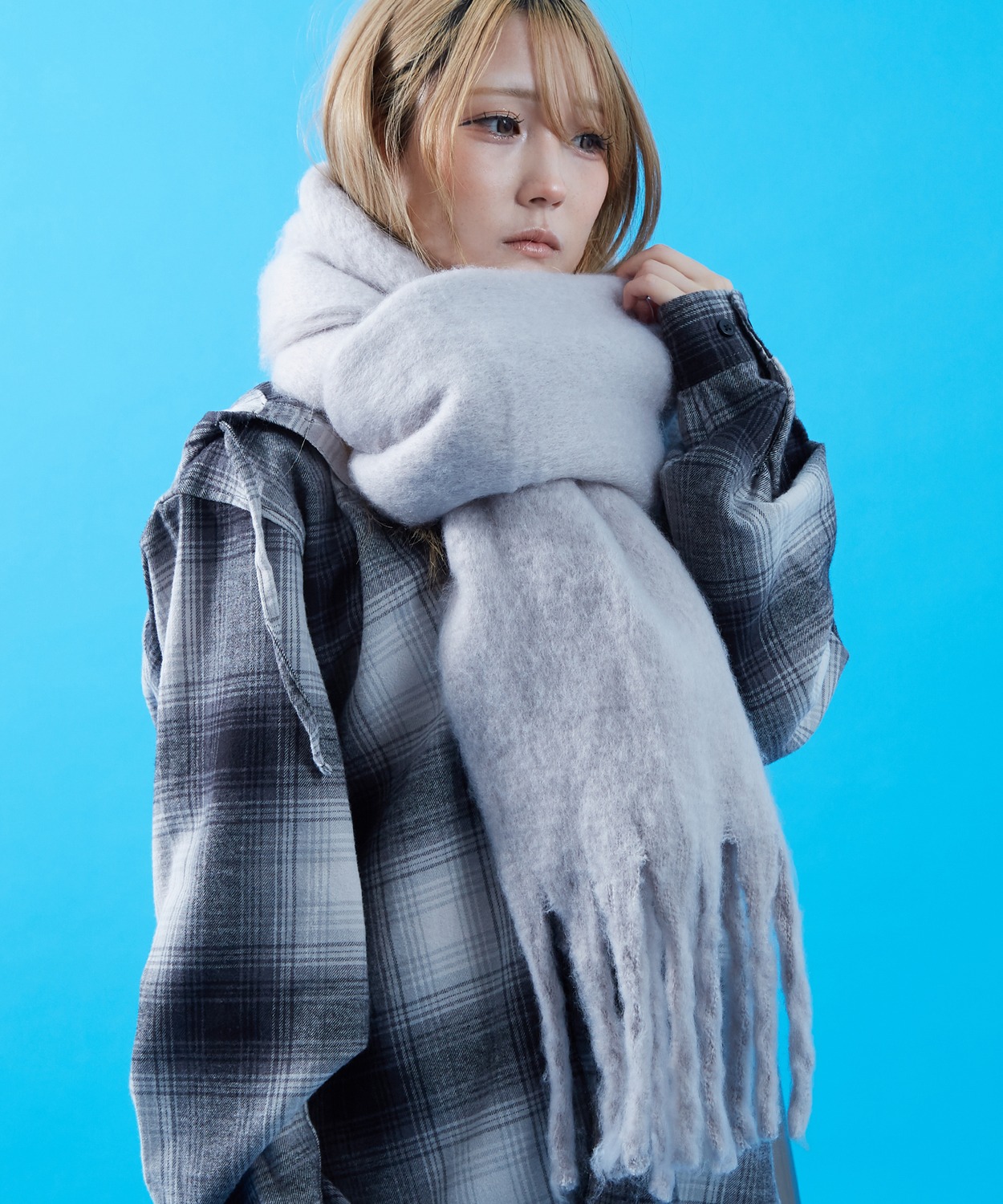 マフラー メンズ ユニセックス 起毛ニット ロングマフラー 大人カジュアル キレイめ シンプル ベーシック アメカジ 韓国ファッション | improves | 09