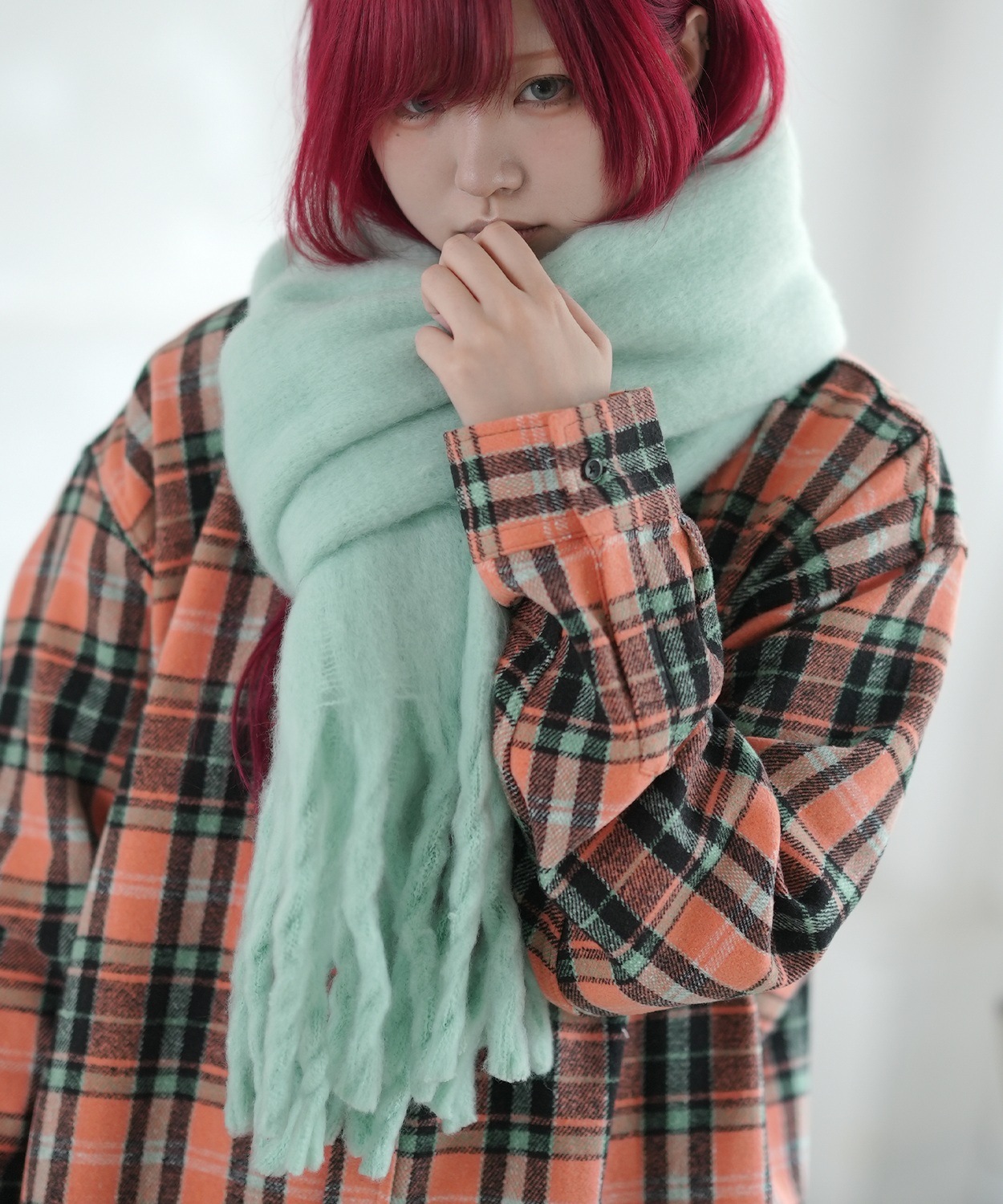 マフラー メンズ ユニセックス 起毛ニット ロングマフラー 大人カジュアル キレイめ シンプル ベーシック アメカジ 韓国ファッション | improves | 05