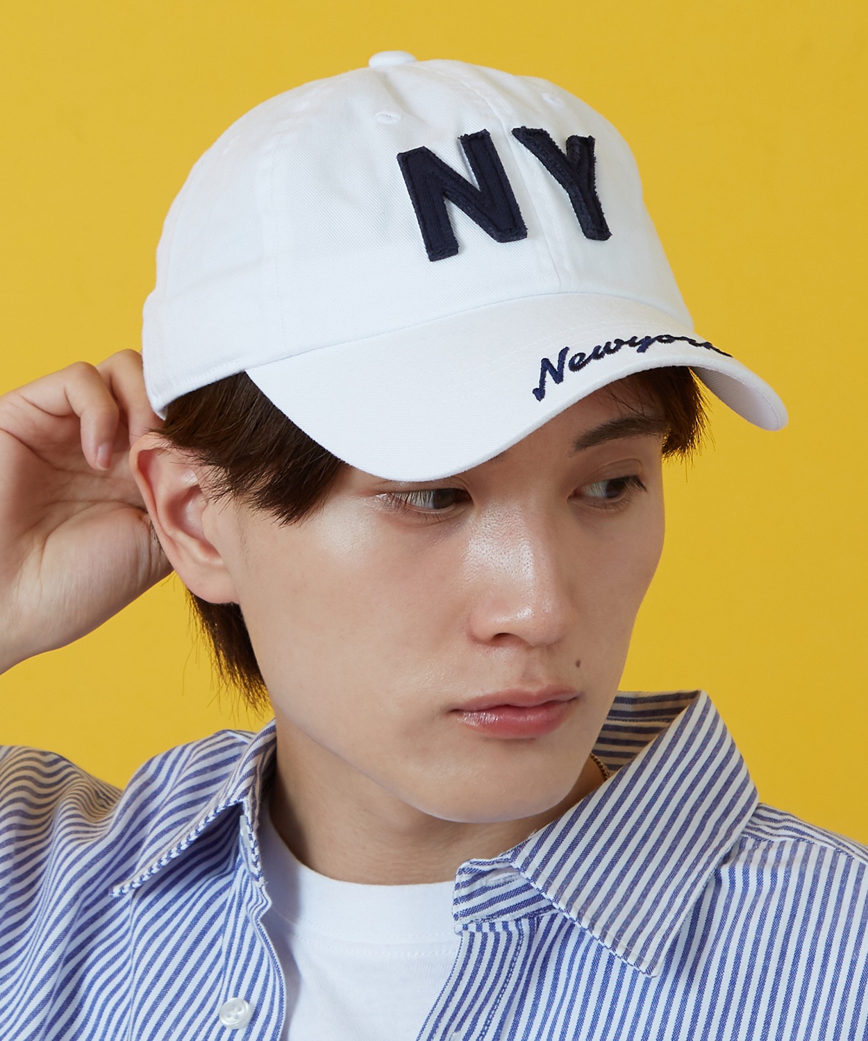 キャップ メンズ 帽子 刺しゅう ベースボール New York ロゴ  ローキャップ スケーター ストリート アメカジ カジュアル 韓国ストリート Y2K | improves | 01
