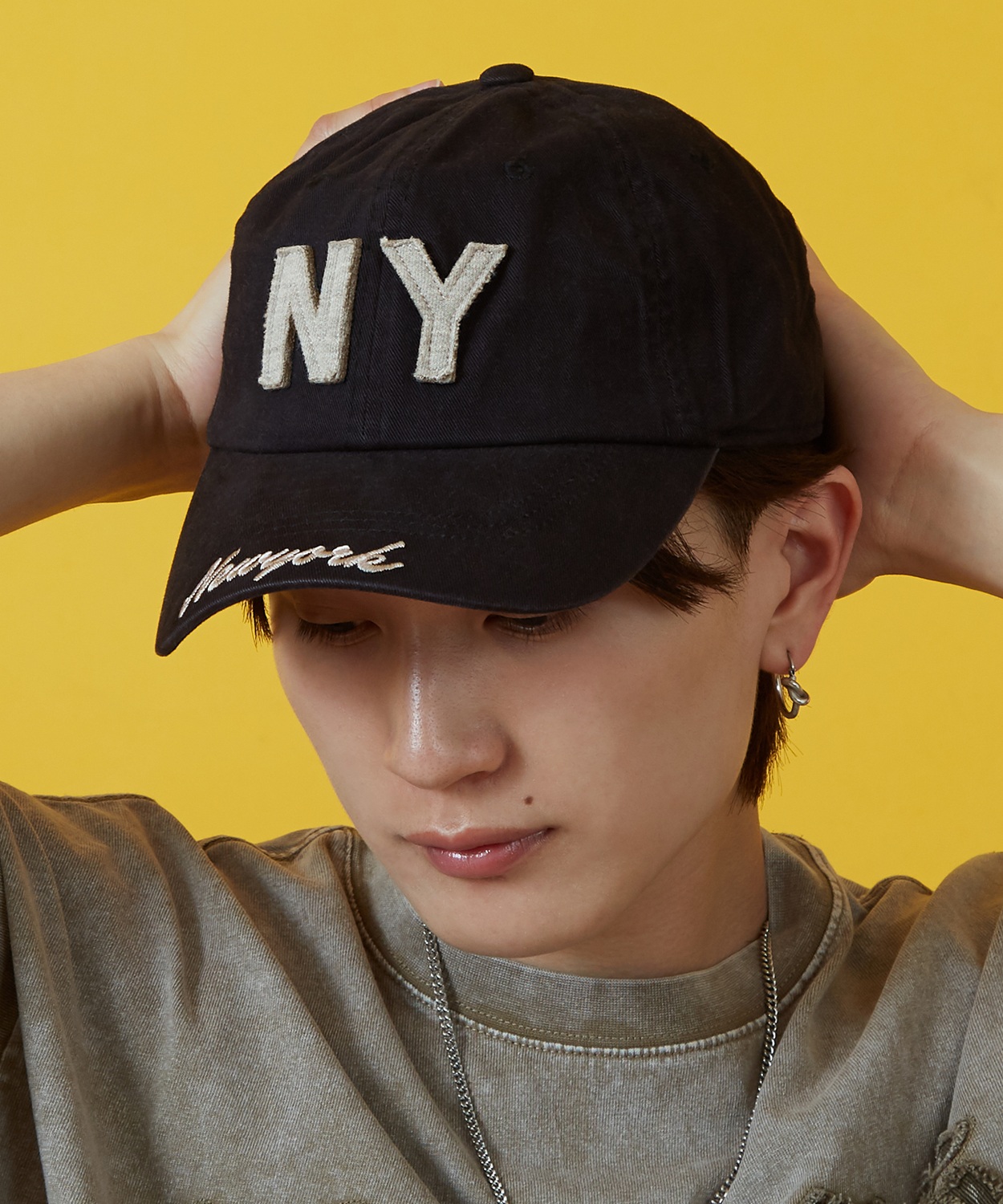 キャップ メンズ 帽子 刺しゅう ベースボール New York ロゴ  ローキャップ スケーター ストリート アメカジ カジュアル 韓国ストリート Y2K | improves | 02