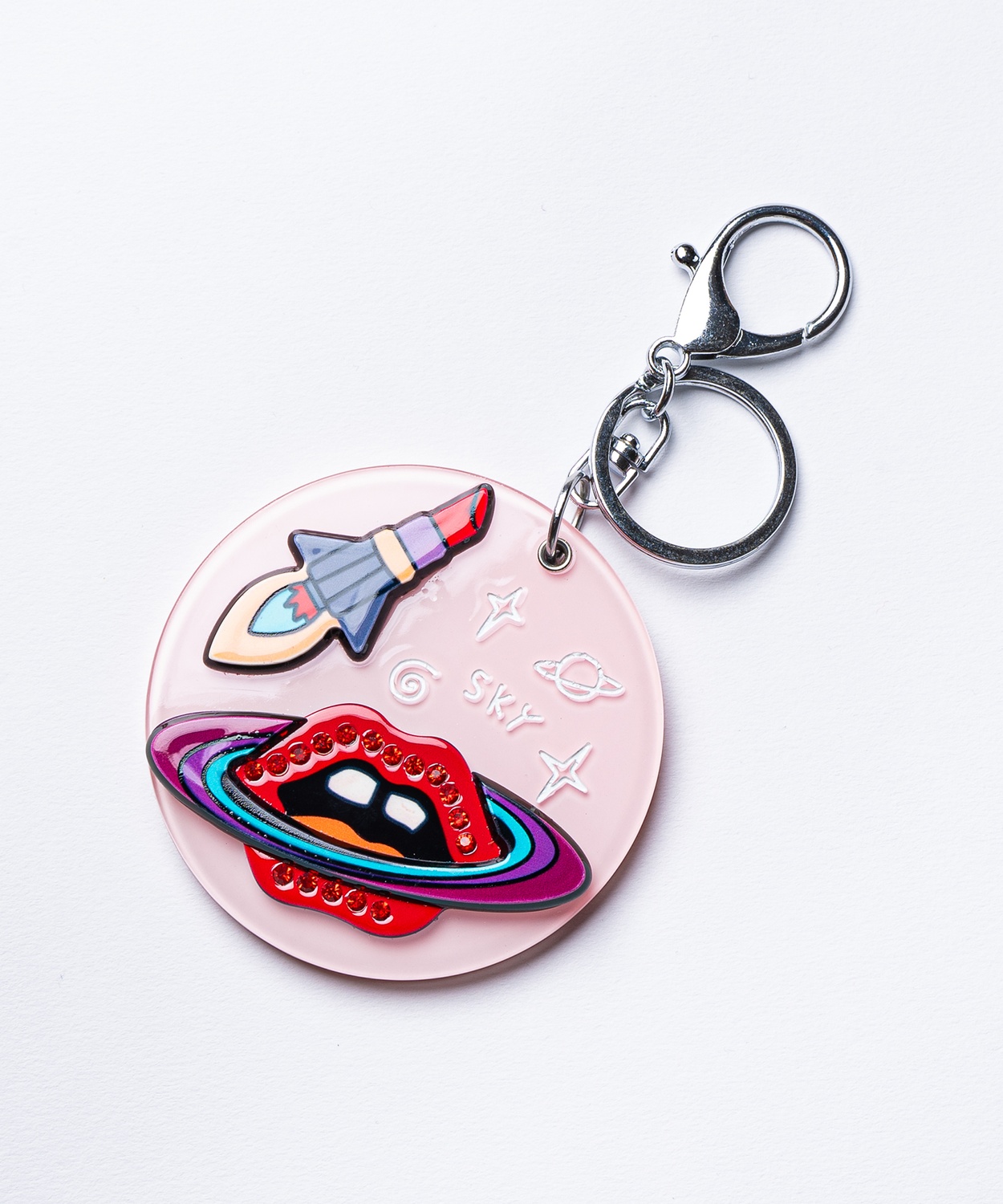 ミラーキーホルダー 鏡 コンパクト スライド アクリル キーリング チャーム 唇 ポップコーン 香水 宇宙 Y2K ストリート ポップ 雑貨 ギフト | improves | 02
